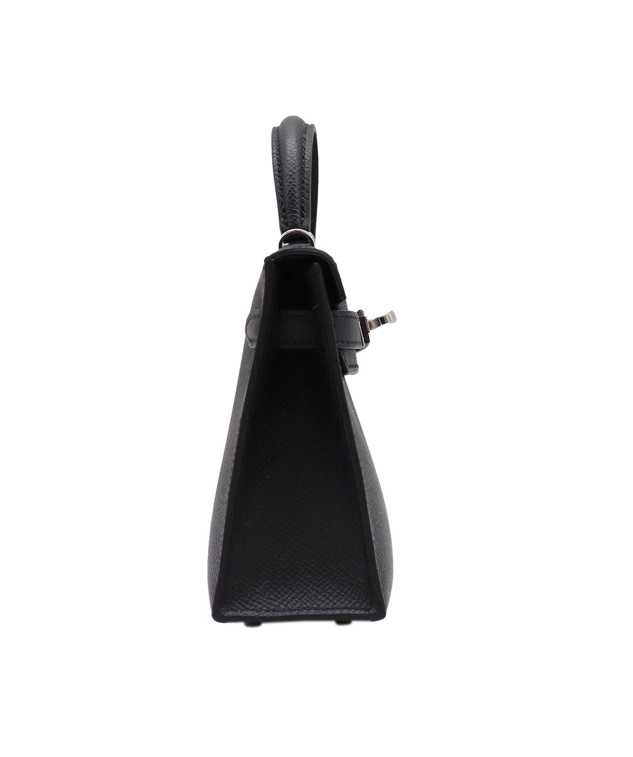 Hermès Hermes Kelly 20 Black Epsom PHW #W SKC1968