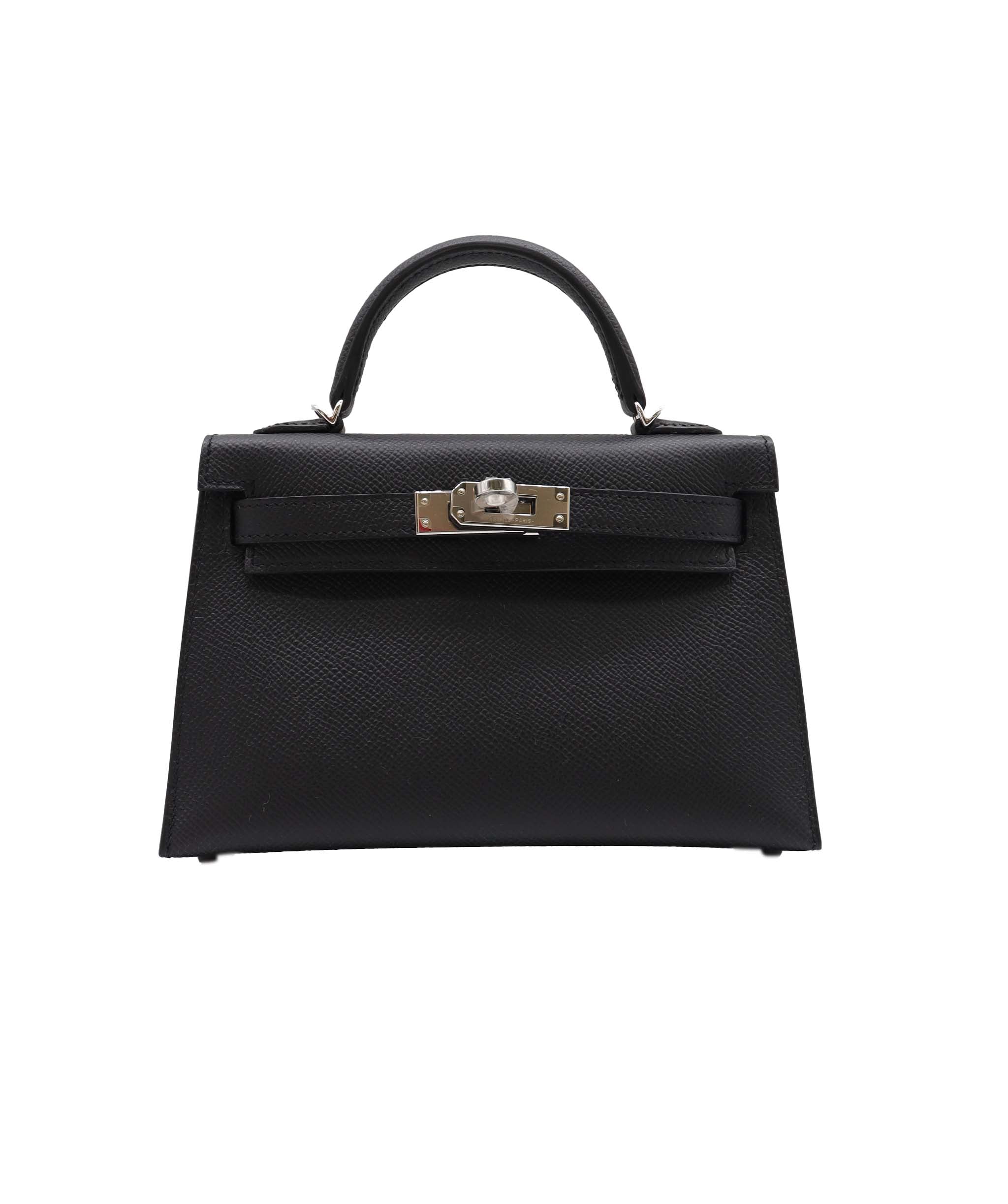 Hermès Hermes Kelly 20 Black Epsom PHW #W SKC1968