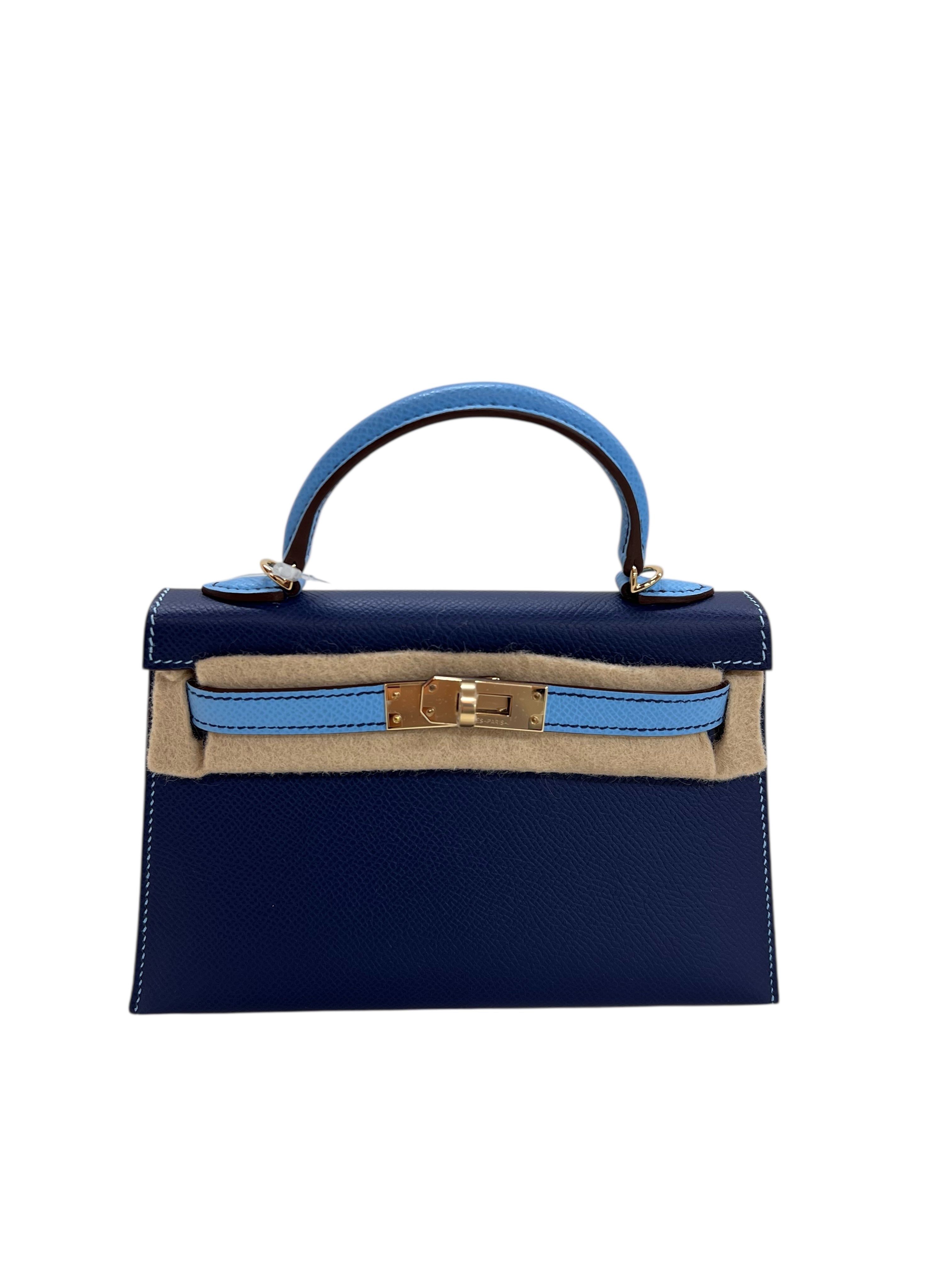 Hermès Hermes Kelly 20 HSS Blue Navy / Celeste Epsom PMBHW #K SKCJB-236509