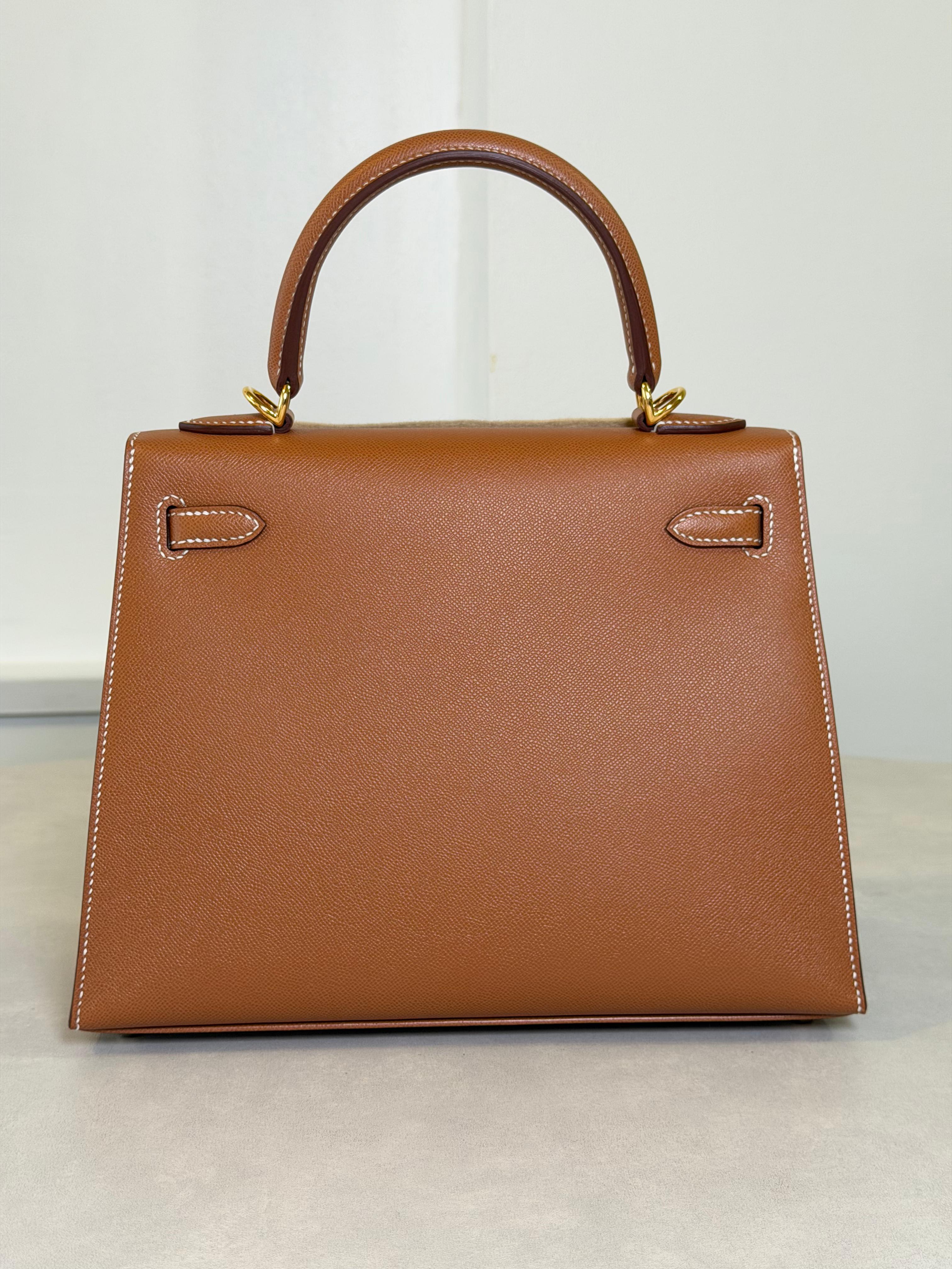 Hermès Hermes Kelly 25 Sellier Gold Veau Madame GHW #G stamp ALTC0702