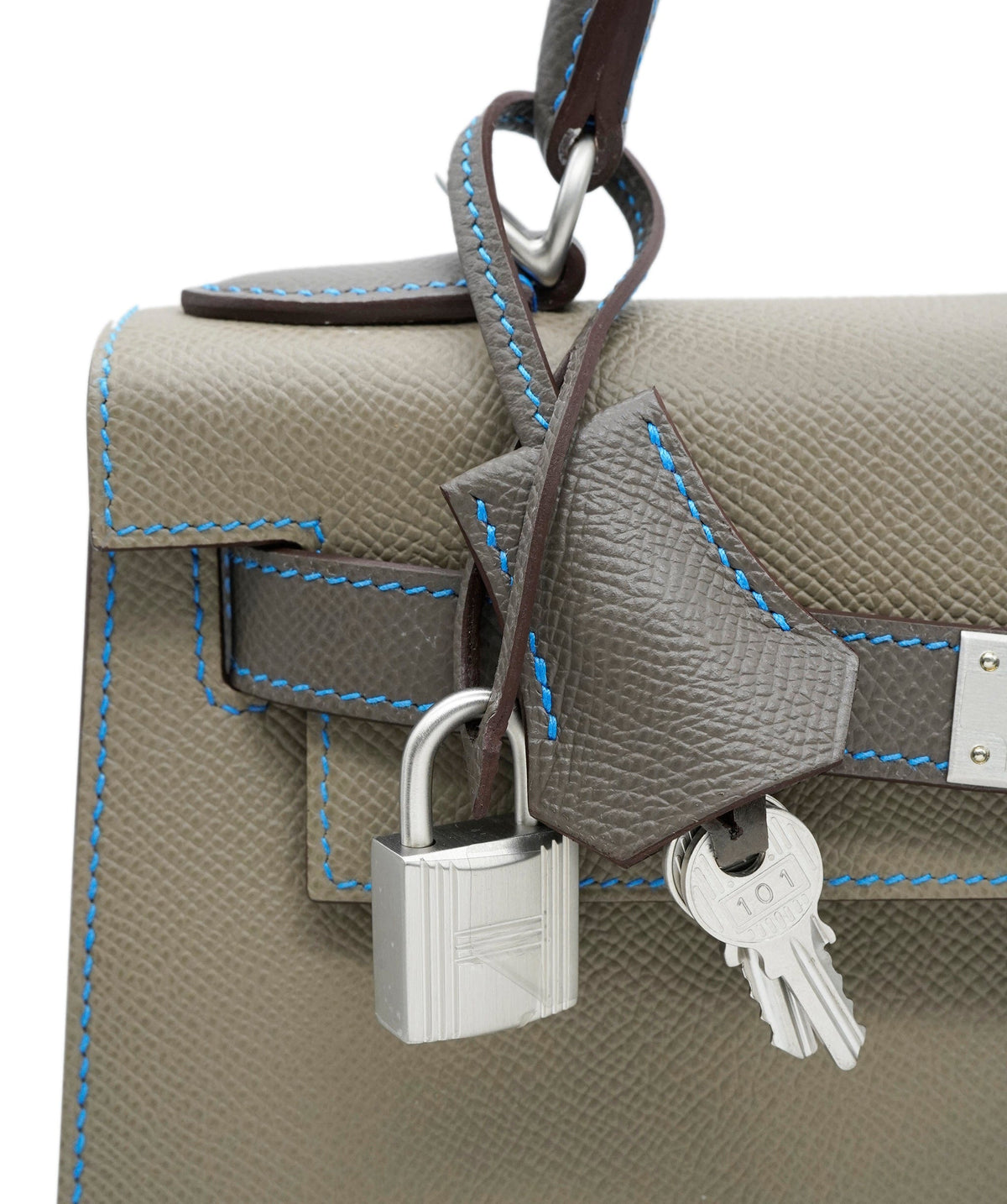 Hermes Kelly 28 Sellier HSS Etoupe (Blue Stitch) Epsom BPHW ASL10983