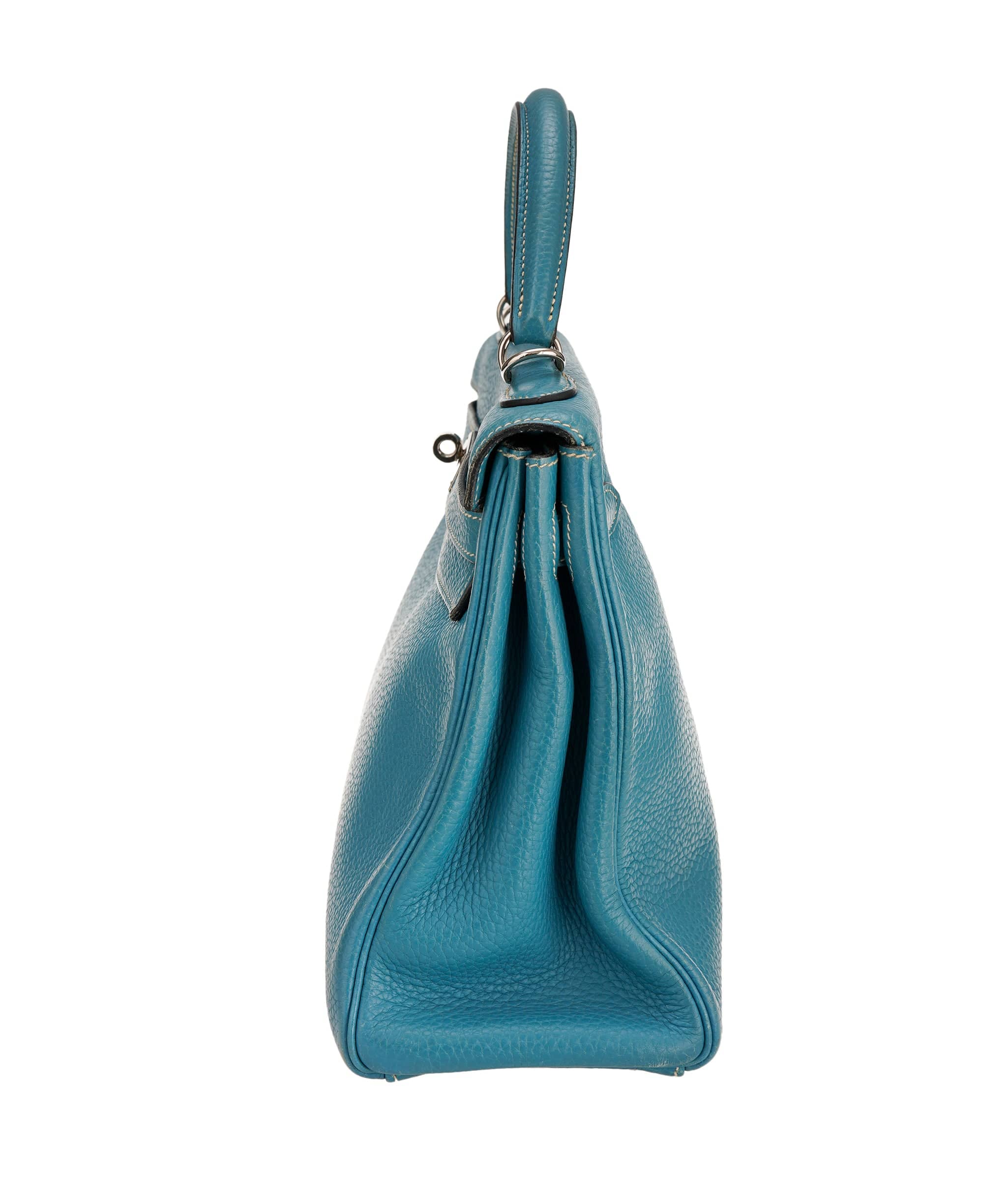 Hermès Hermes Kelly 32 Blue Jeans Clemence With PHW ALC3631