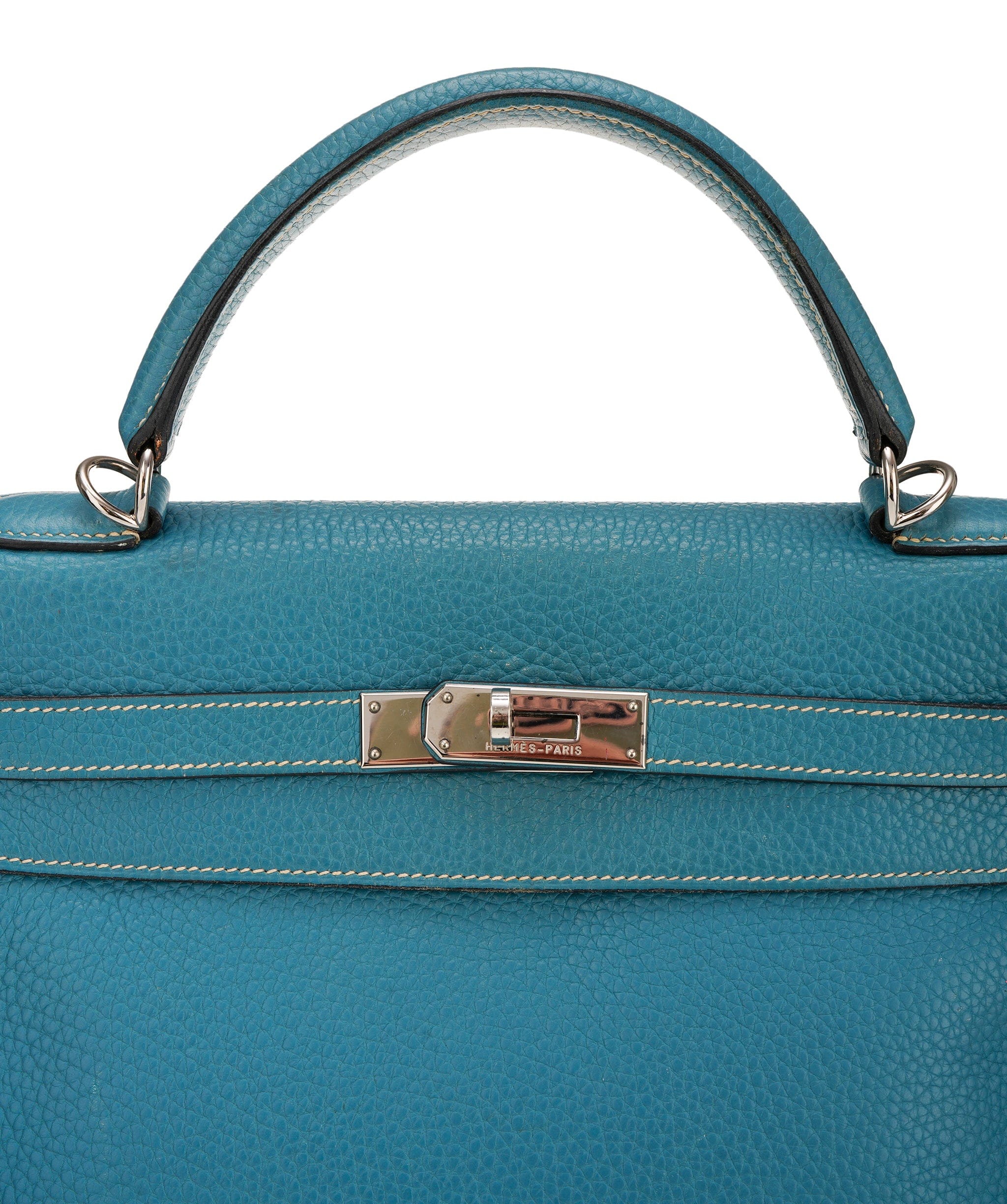 Hermès Hermes Kelly 32 Blue Jeans Clemence With PHW ALC3631