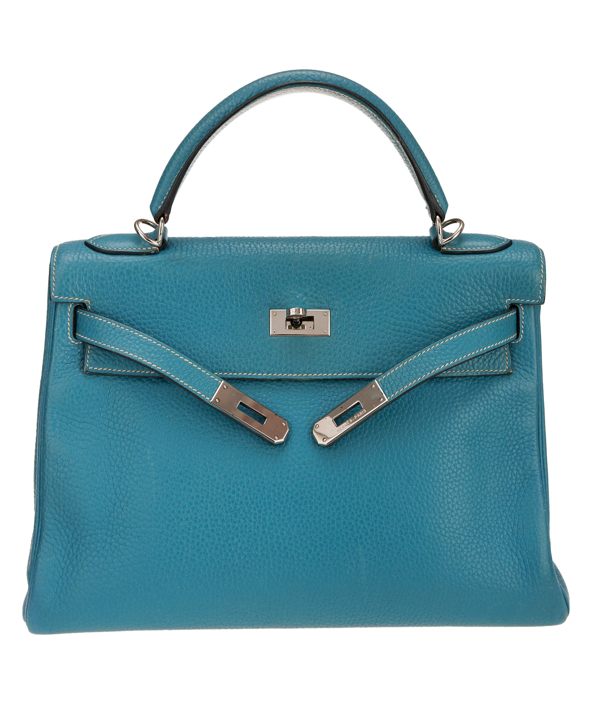 Hermès Hermes Kelly 32 Blue Jeans Clemence With PHW ALC3631