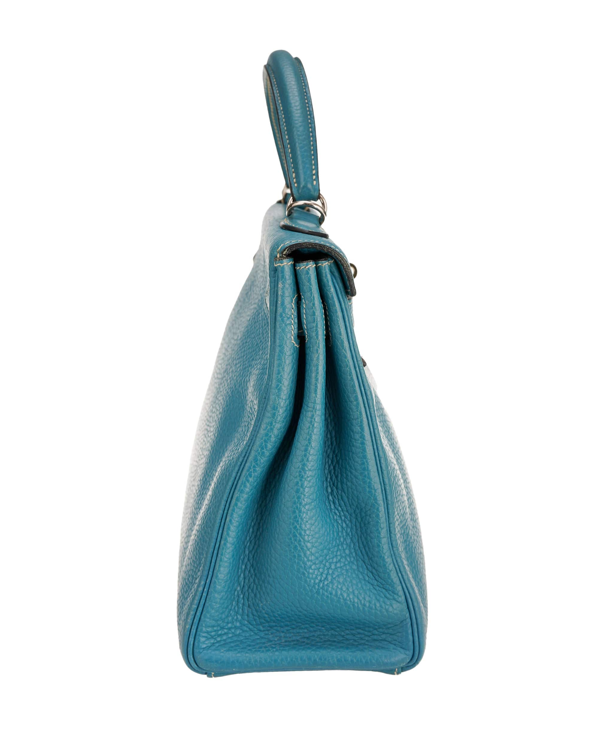 Hermès Hermes Kelly 32 Blue Jeans Clemence With PHW ALC3631