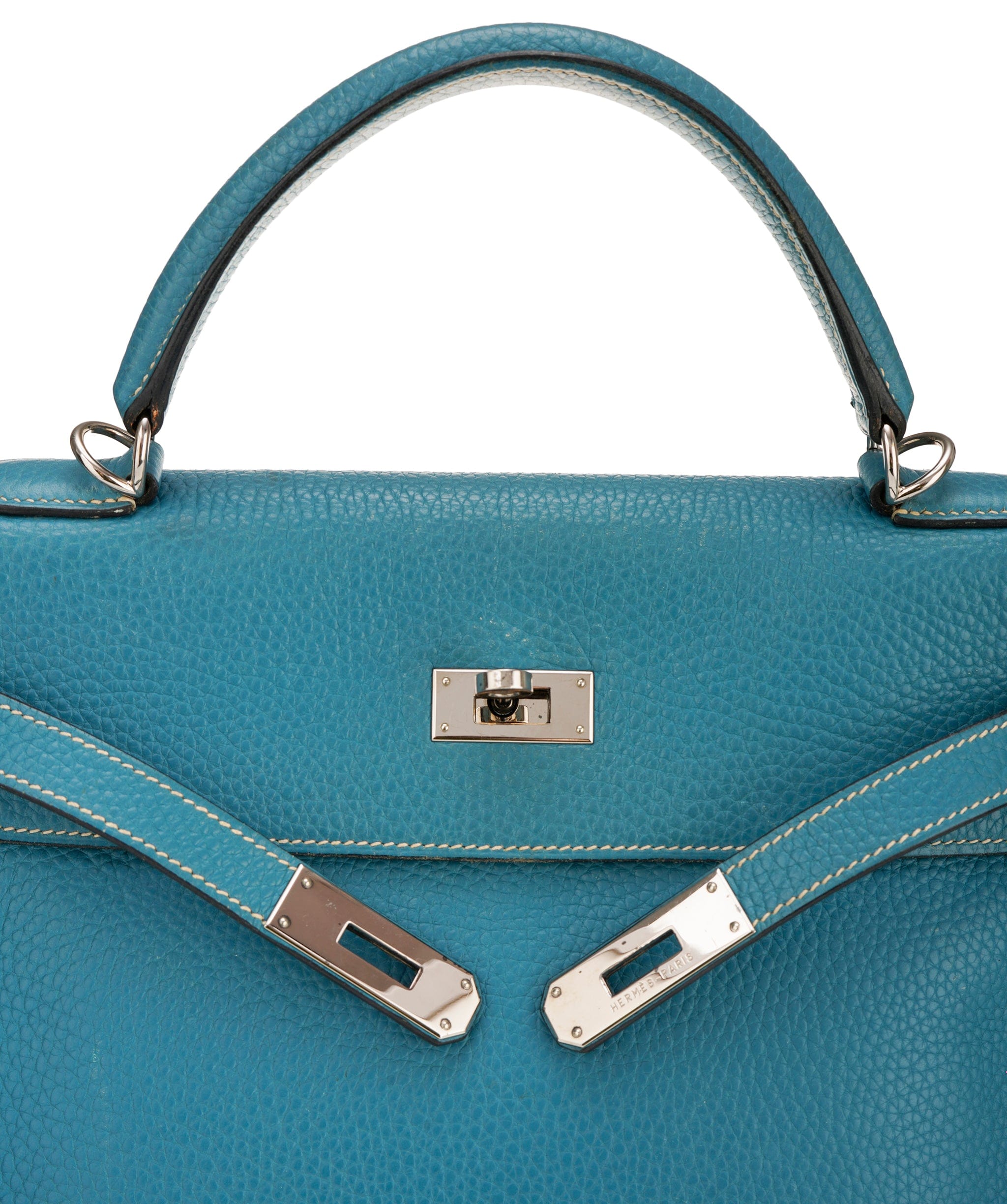 Hermès Hermes Kelly 32 Blue Jeans Clemence With PHW ALC3631