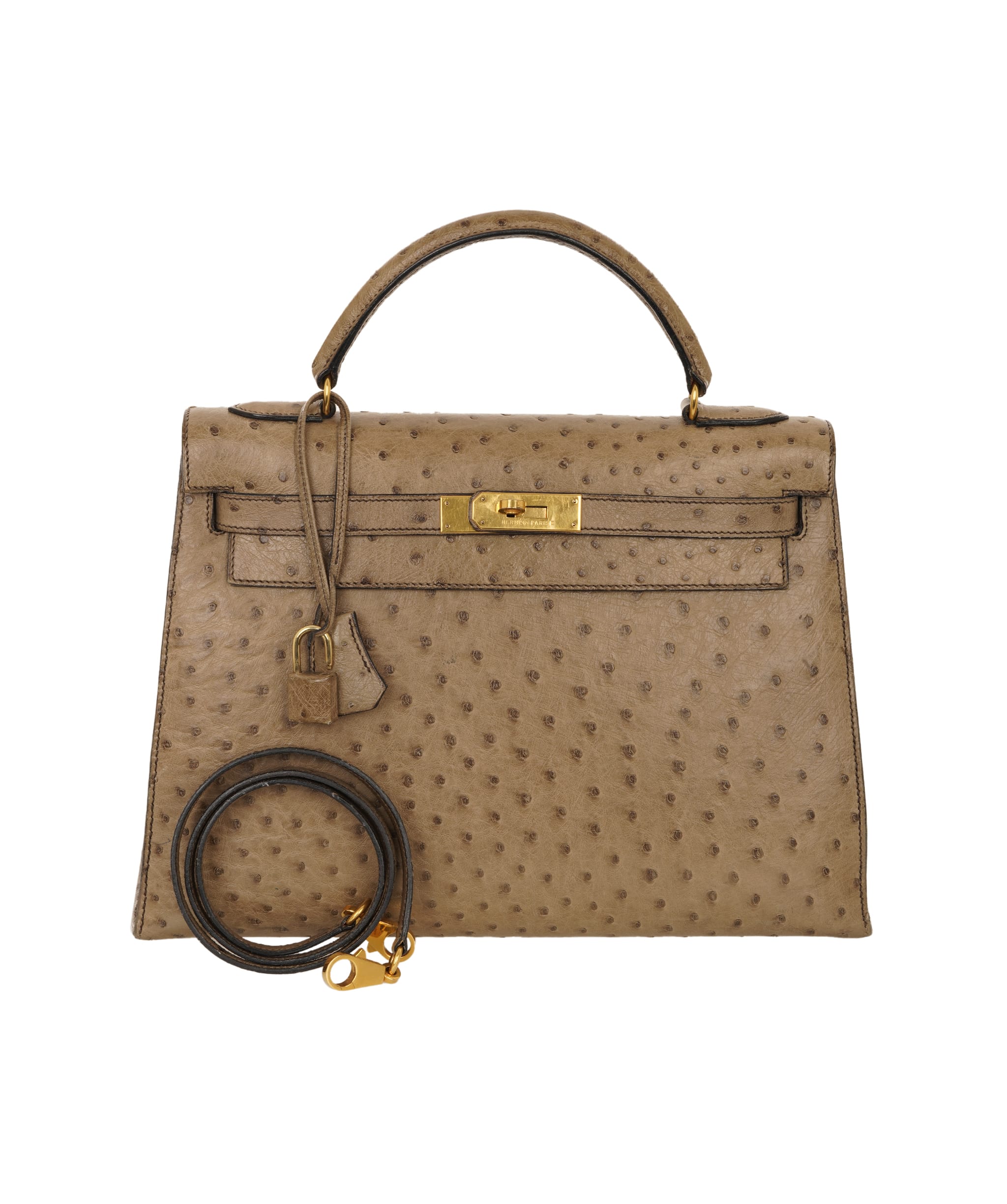 Hermès Hermès Kelly 32 in Etoupe Vintage Ostrich ALC4155