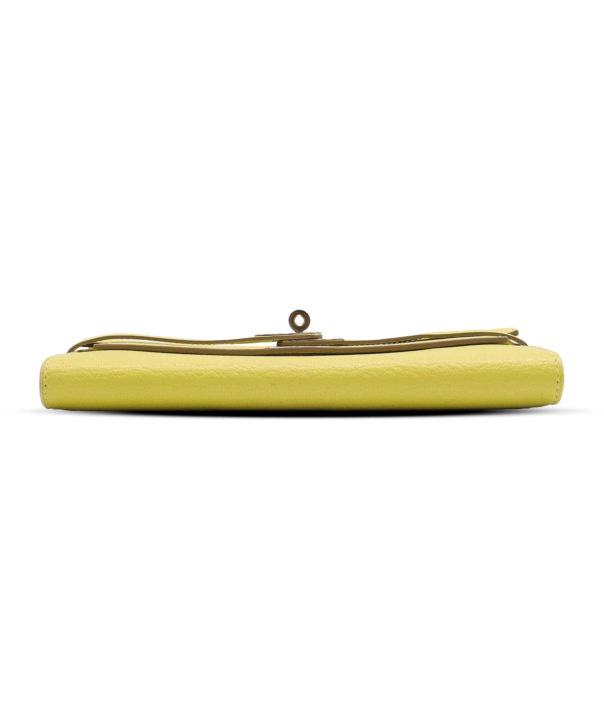 Hermes HERMES KELLY CLASSIQUE TO GO WALLET YELLOW ASC7291