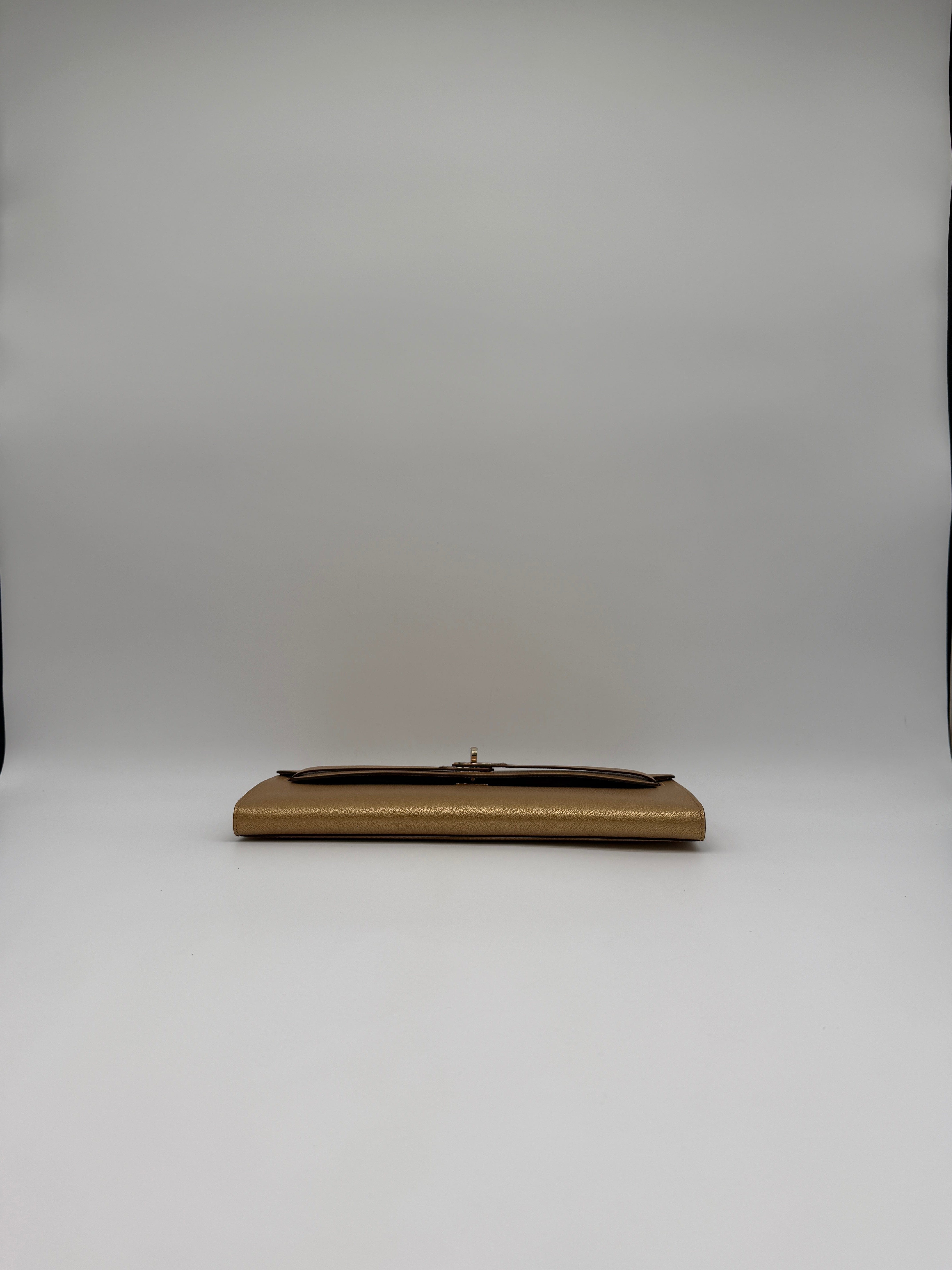 Hermès Hermès Kelly Cut Chamkilight Dore Chevre Permabrass Hardware
