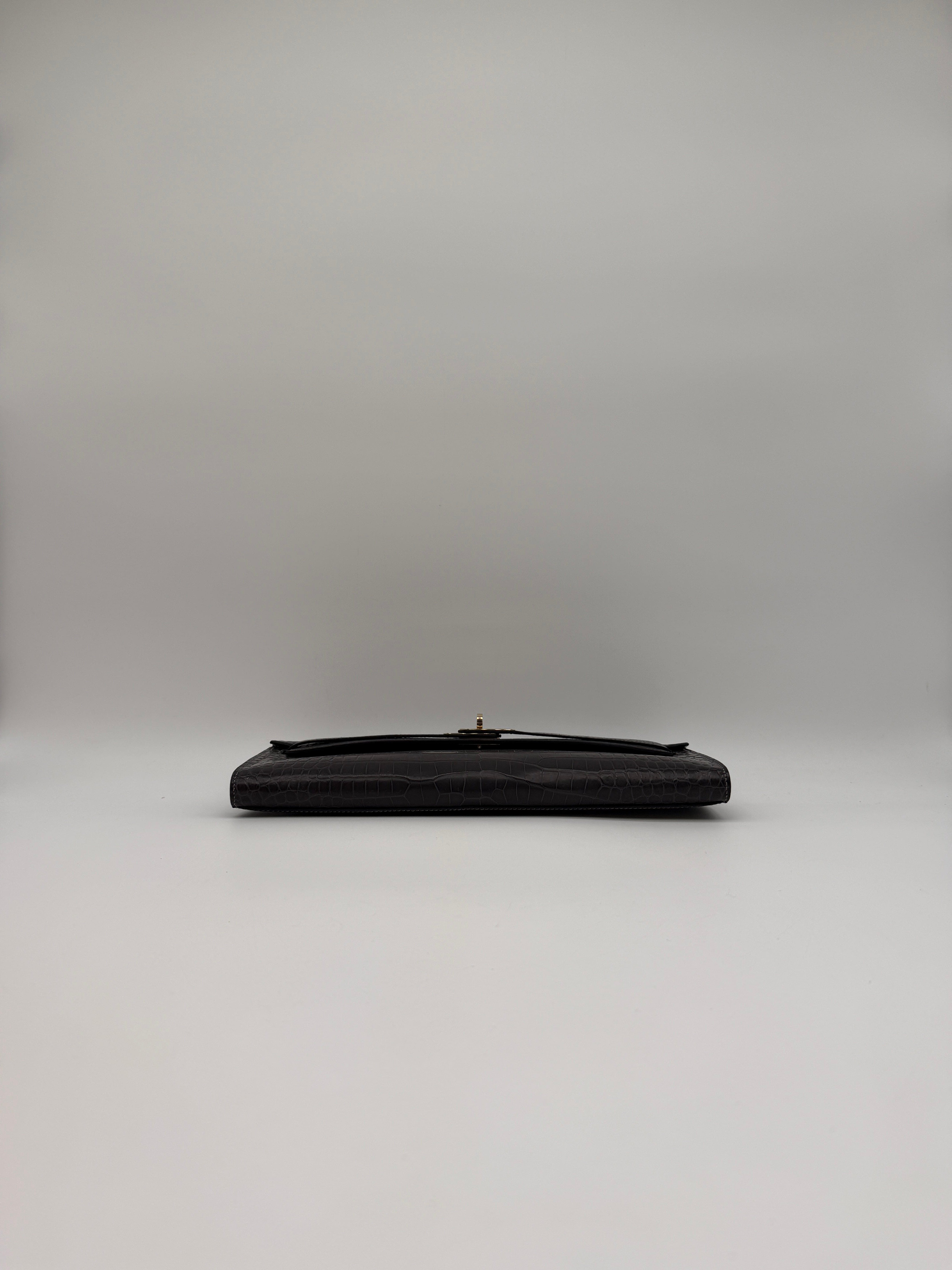 Hermès Hermès Kelly Cut Graphite Matt Porosus Permabrass Hardware
