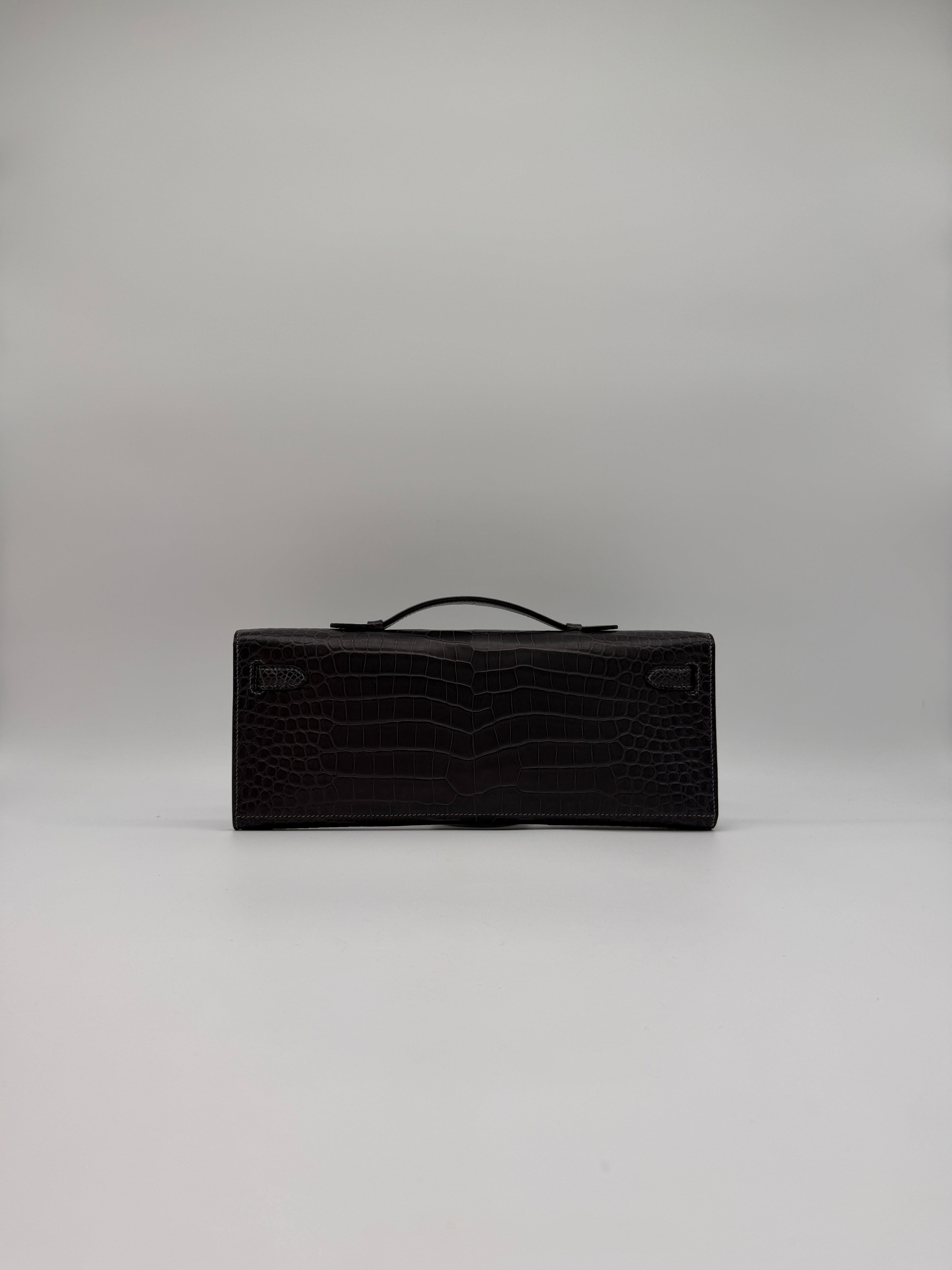 Hermès Hermès Kelly Cut Graphite Matt Porosus Permabrass Hardware