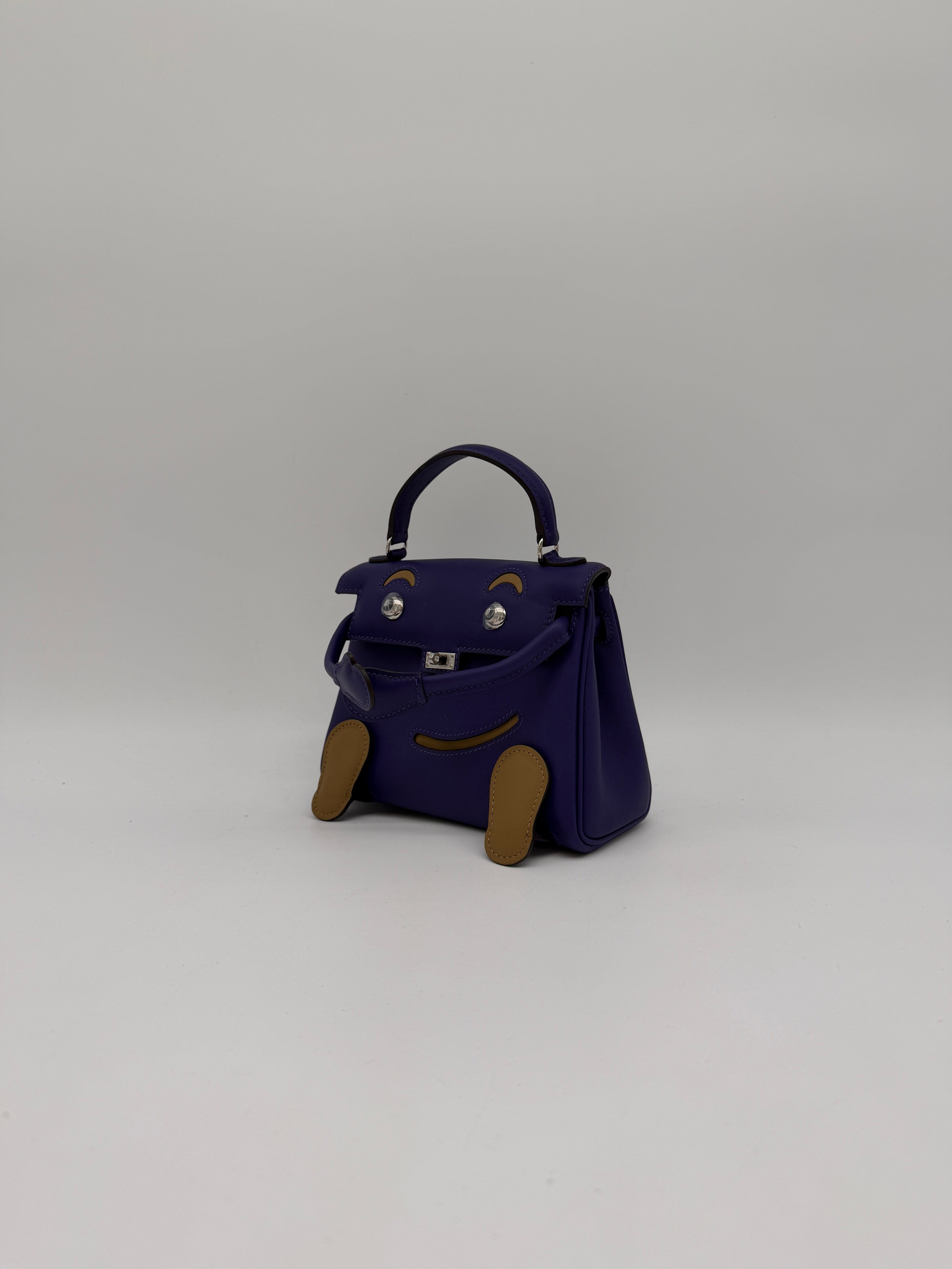 Hermès Hermès Kelly Doll Purple/ Dune Swift Palladium Hardware