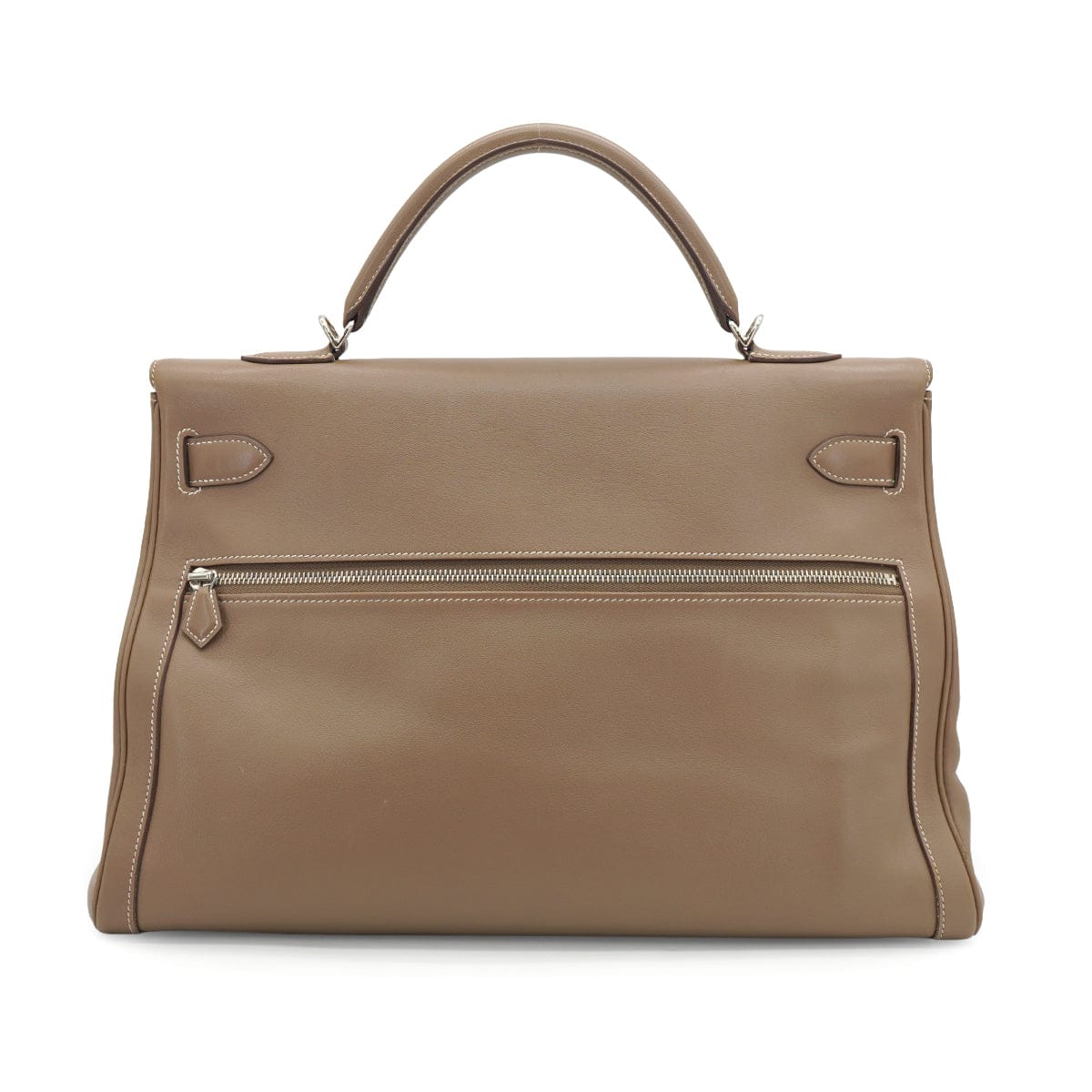 Hermès HERMES KELLY LAKIS 40 RETOURNE ETOUPE VEAU SWIFT HAND SHOULDER BAG 2011 SQUARE O PALLADIUM HARDWARE 90331849 DXBS6655