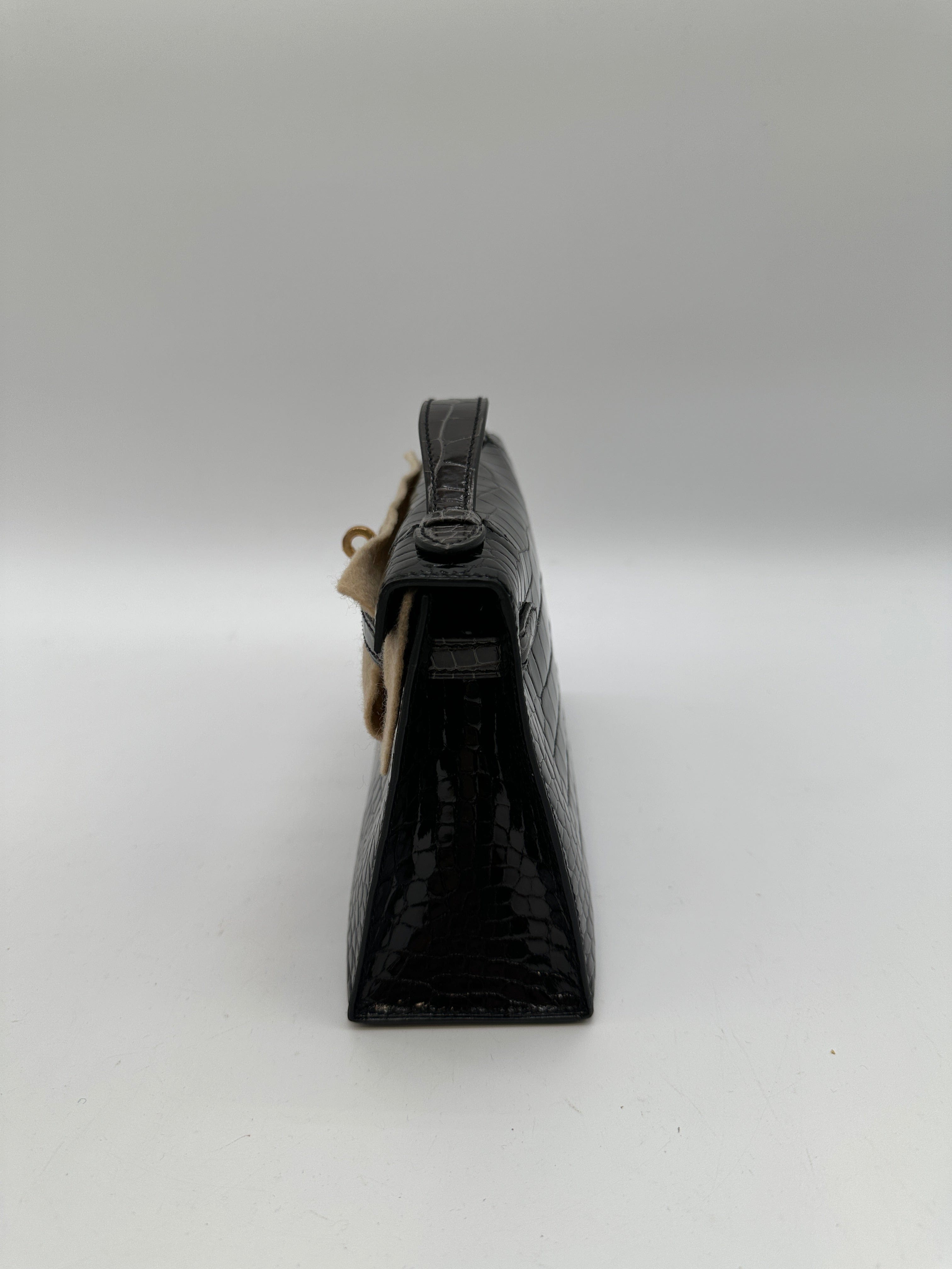 Hermès Hermès Kelly Pochette HSS black / graphite shiny alligator GHW W 2025 PC525