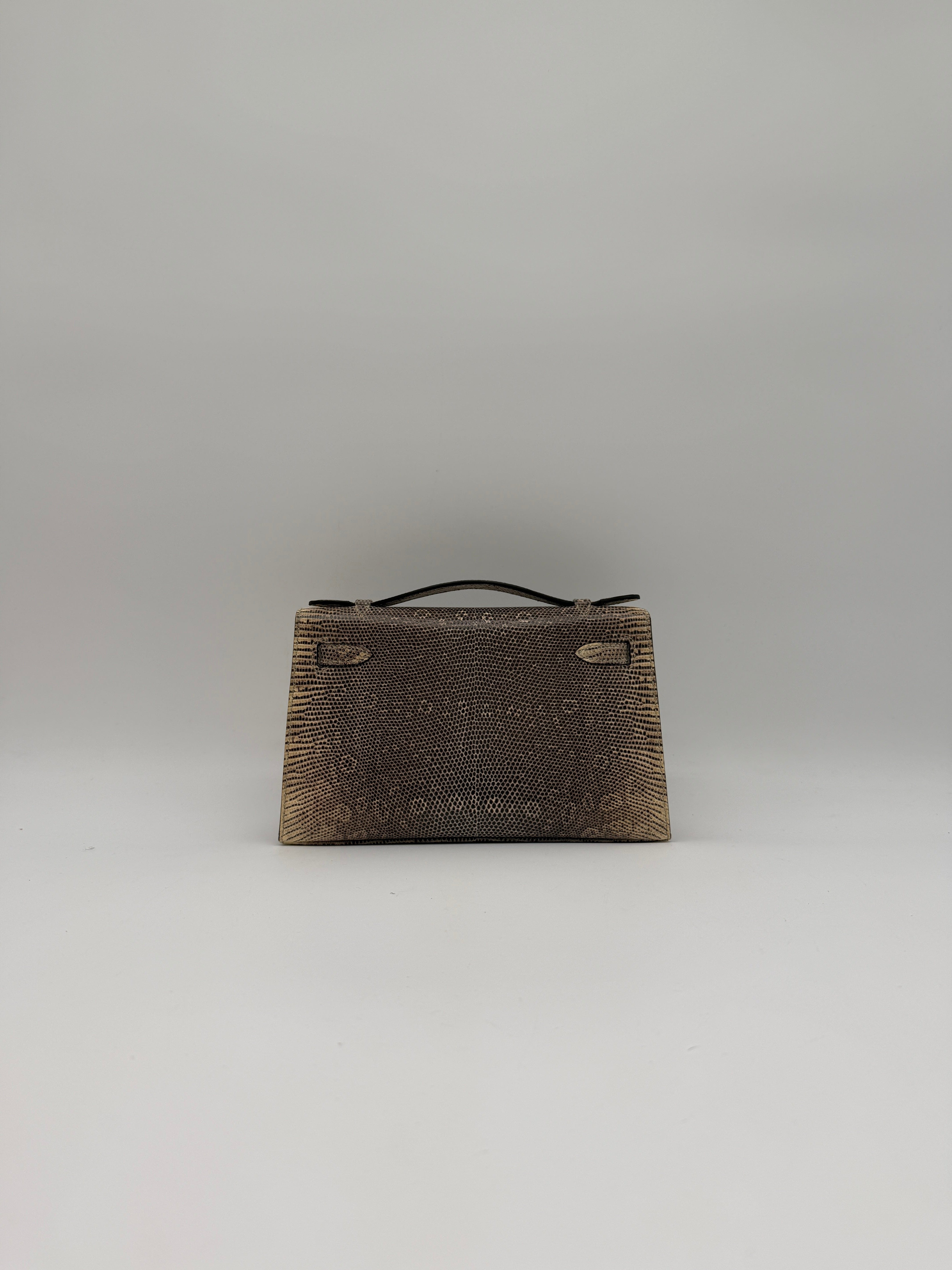 Hermès Hermès Kelly Pochette Ombre Lizard Ombre Palladium Hardware
