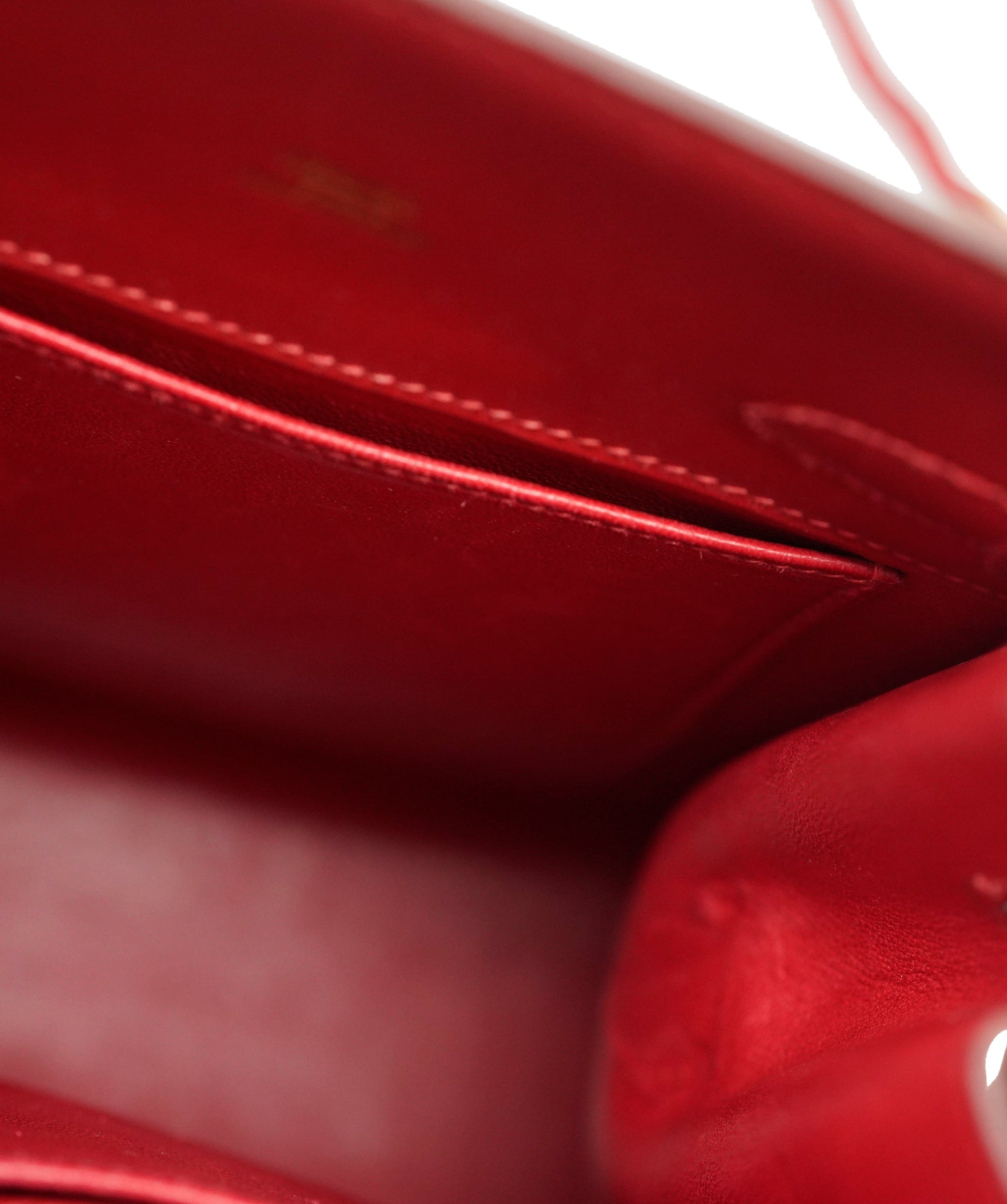 Hermès HERMES Kelly Sport PM Shoulder Bag Box Calf Rouge Vif Purse ALC1973