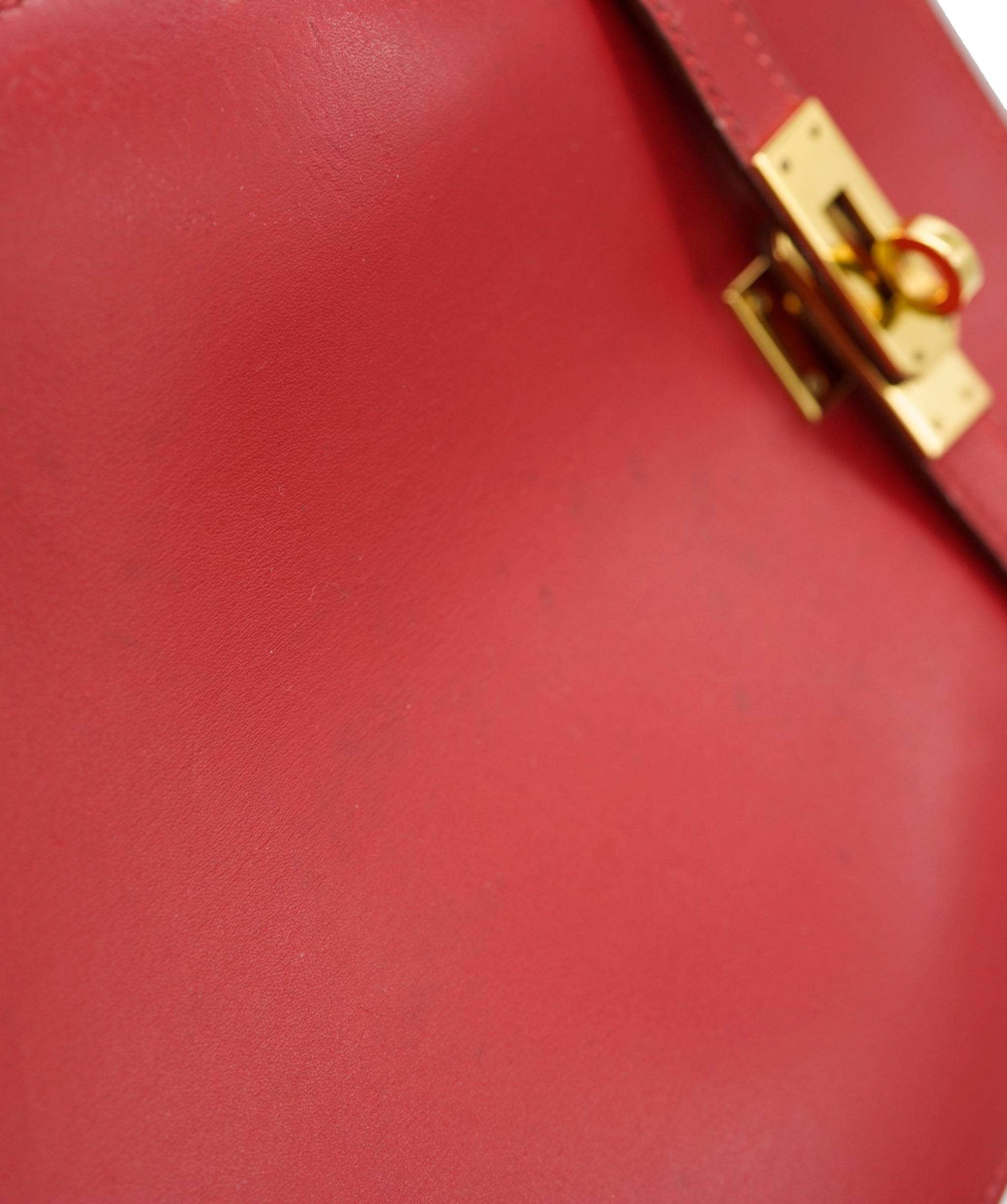 Hermès HERMES Kelly Sport PM Shoulder Bag Box Calf Rouge Vif Purse ALC1973