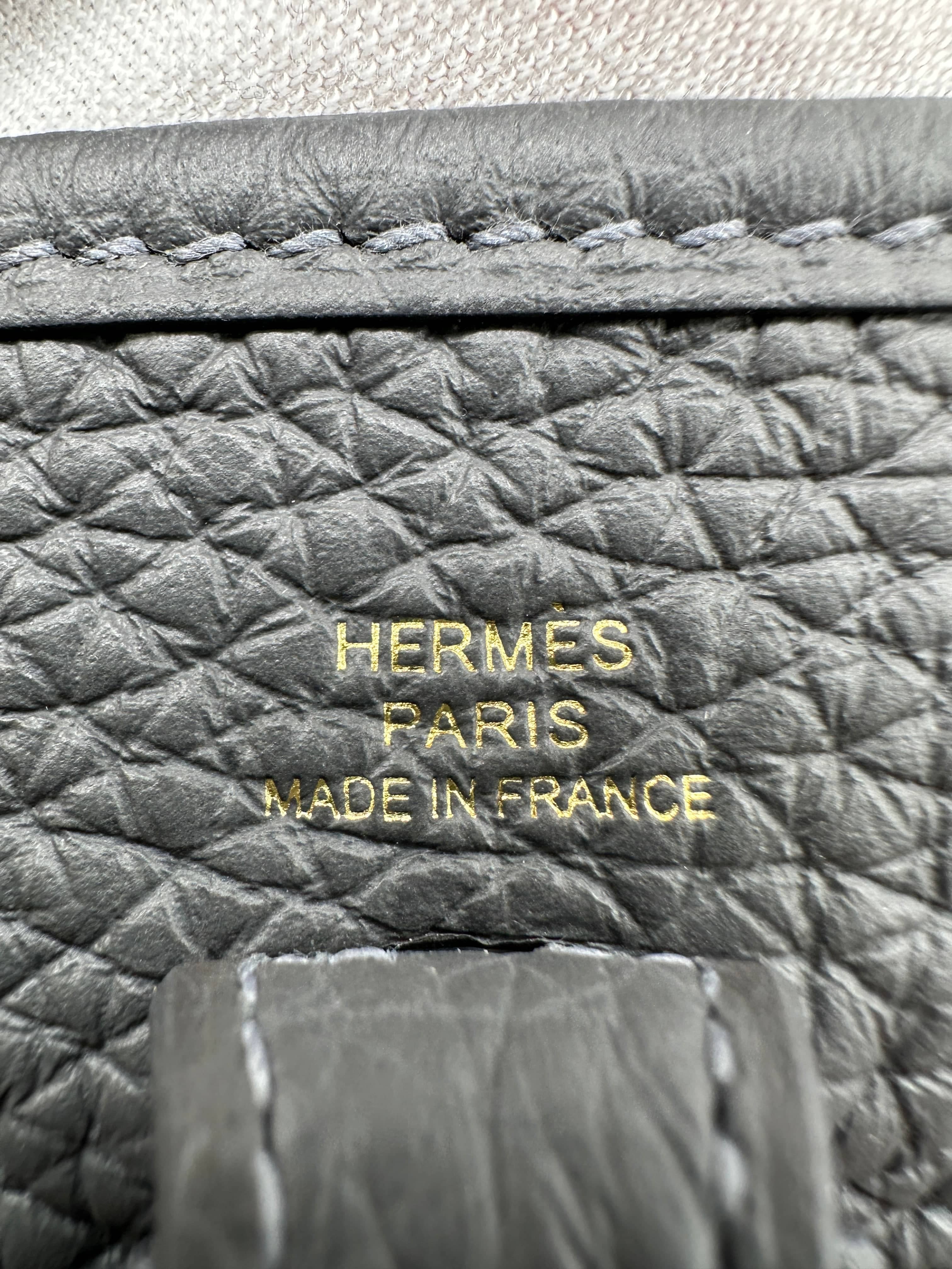 Hermès Hermès Mini Evelyne Ardoise Tourillon Clemence Gold Hardware