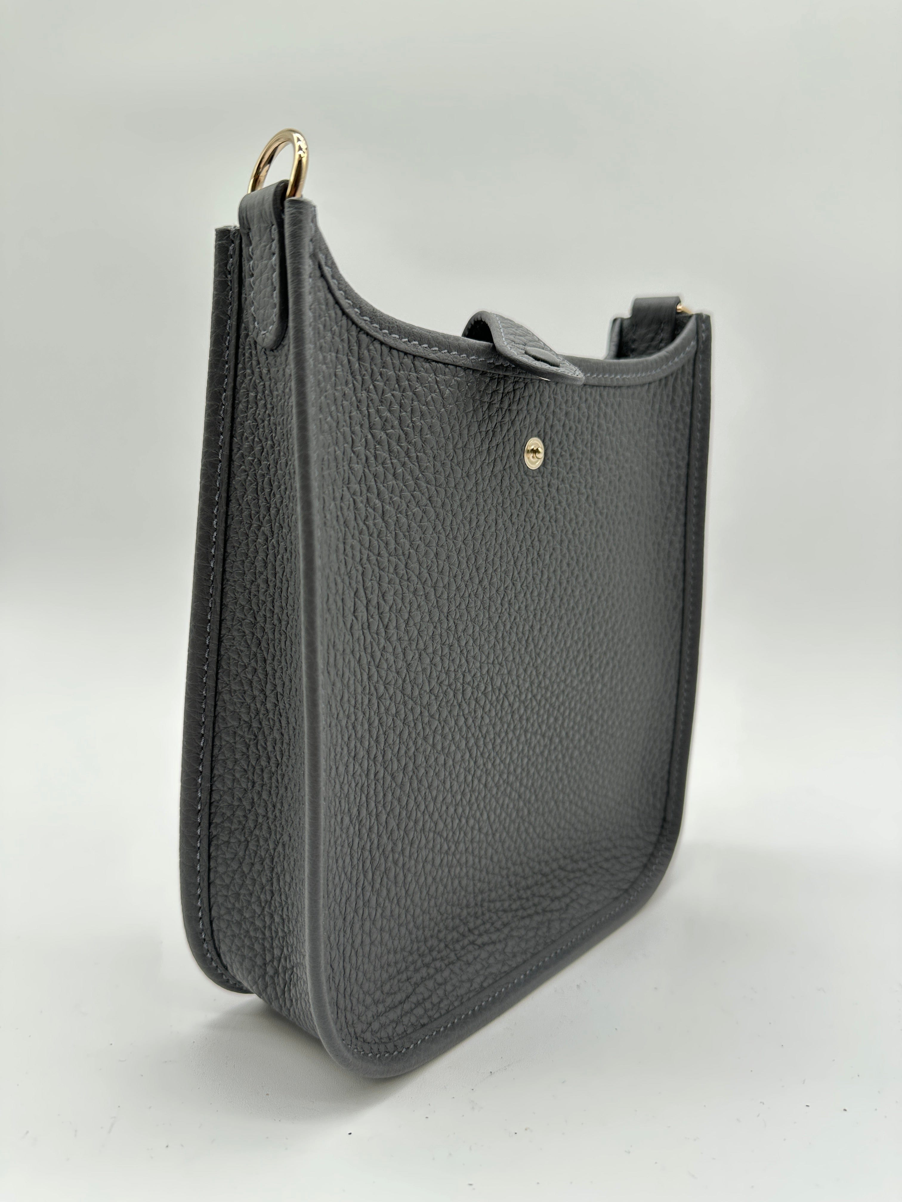 Hermès Hermès Mini Evelyne Ardoise Tourillon Clemence Gold Hardware