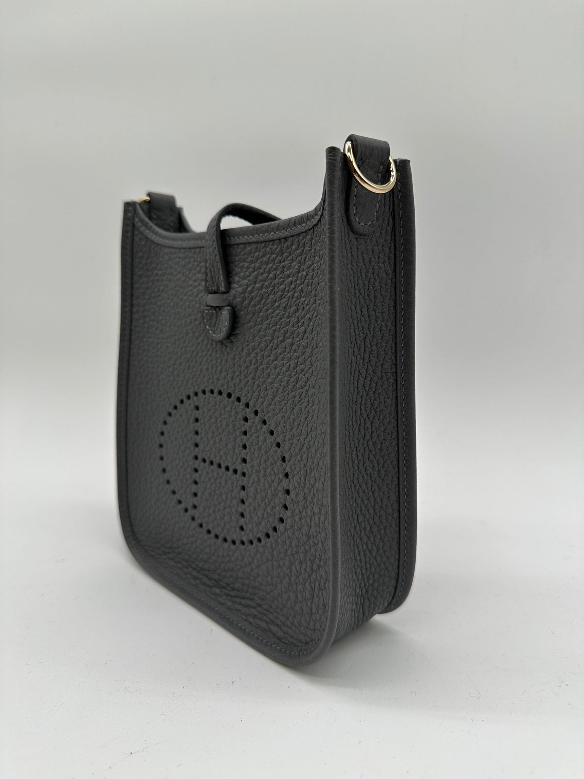 Hermès Hermès Mini Evelyne Ardoise Tourillon Clemence Gold Hardware