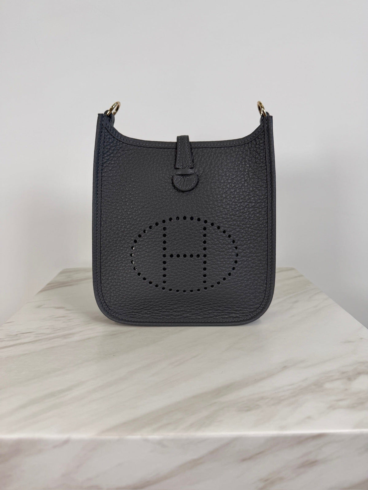 Hermès Hermès Mini Evelyne Ardoise Tourillon Clemence Gold Hardware