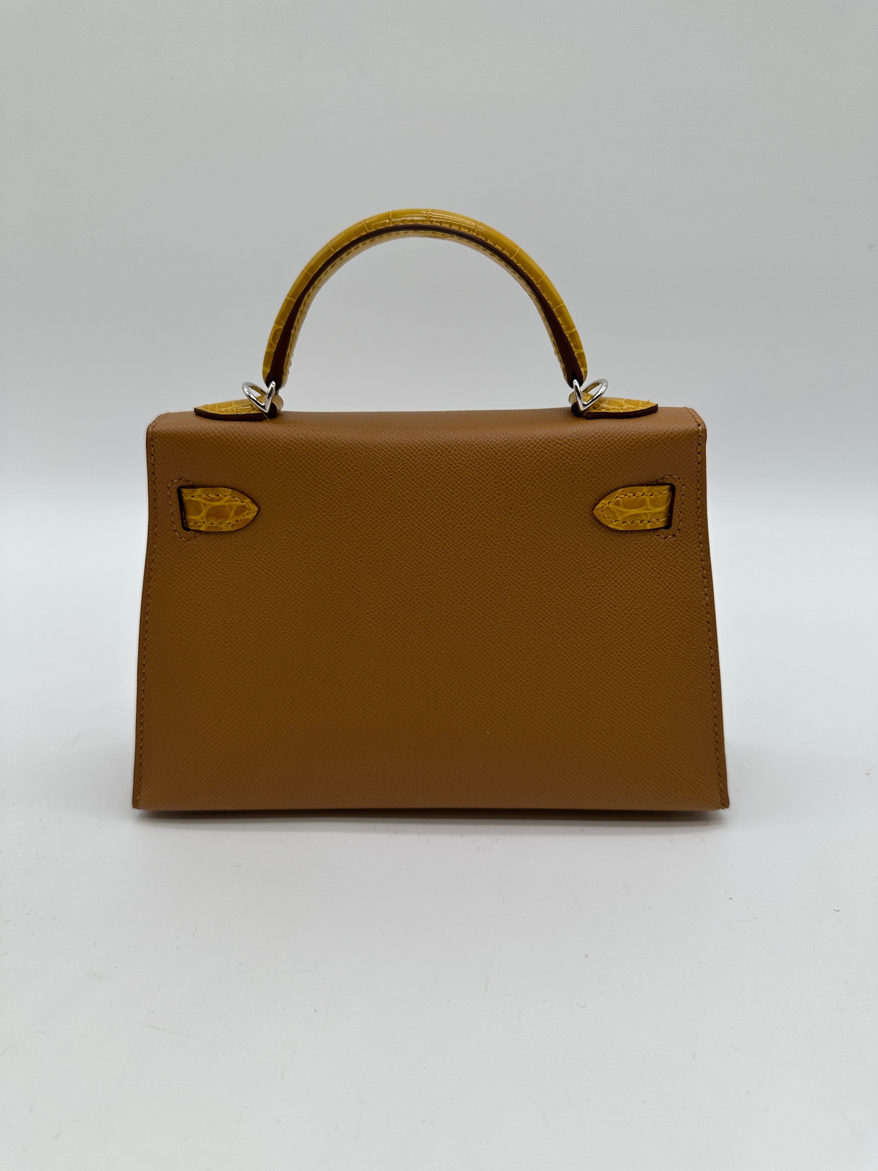 Hermès Hermès Mini Kelly 20 Touch Madame/Alli Missi Sesame / Jaune Ambre PHW K PC485