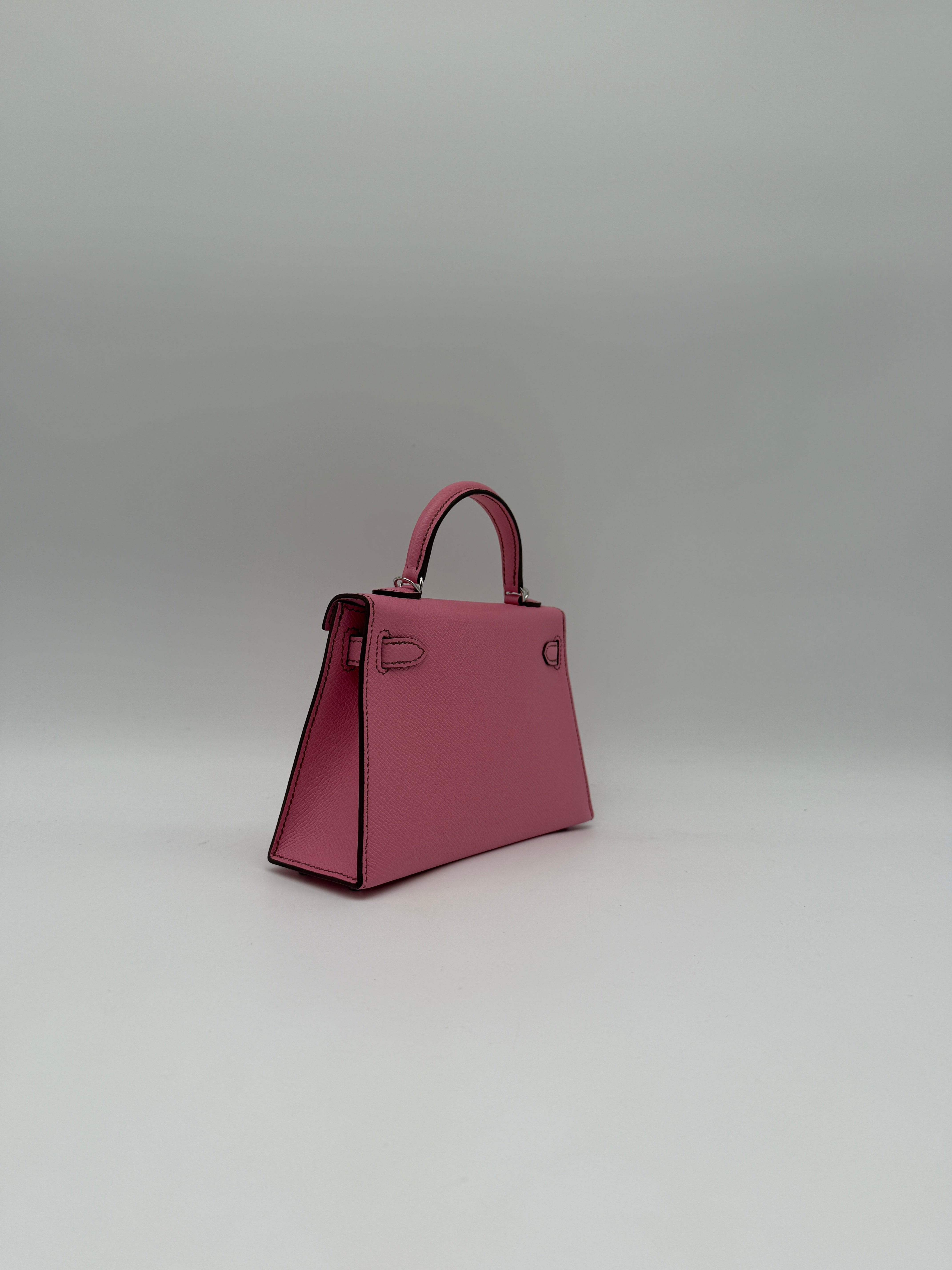 Hermès Hermès Mini Kelly Bubblegum Epsom Palladium Hardware