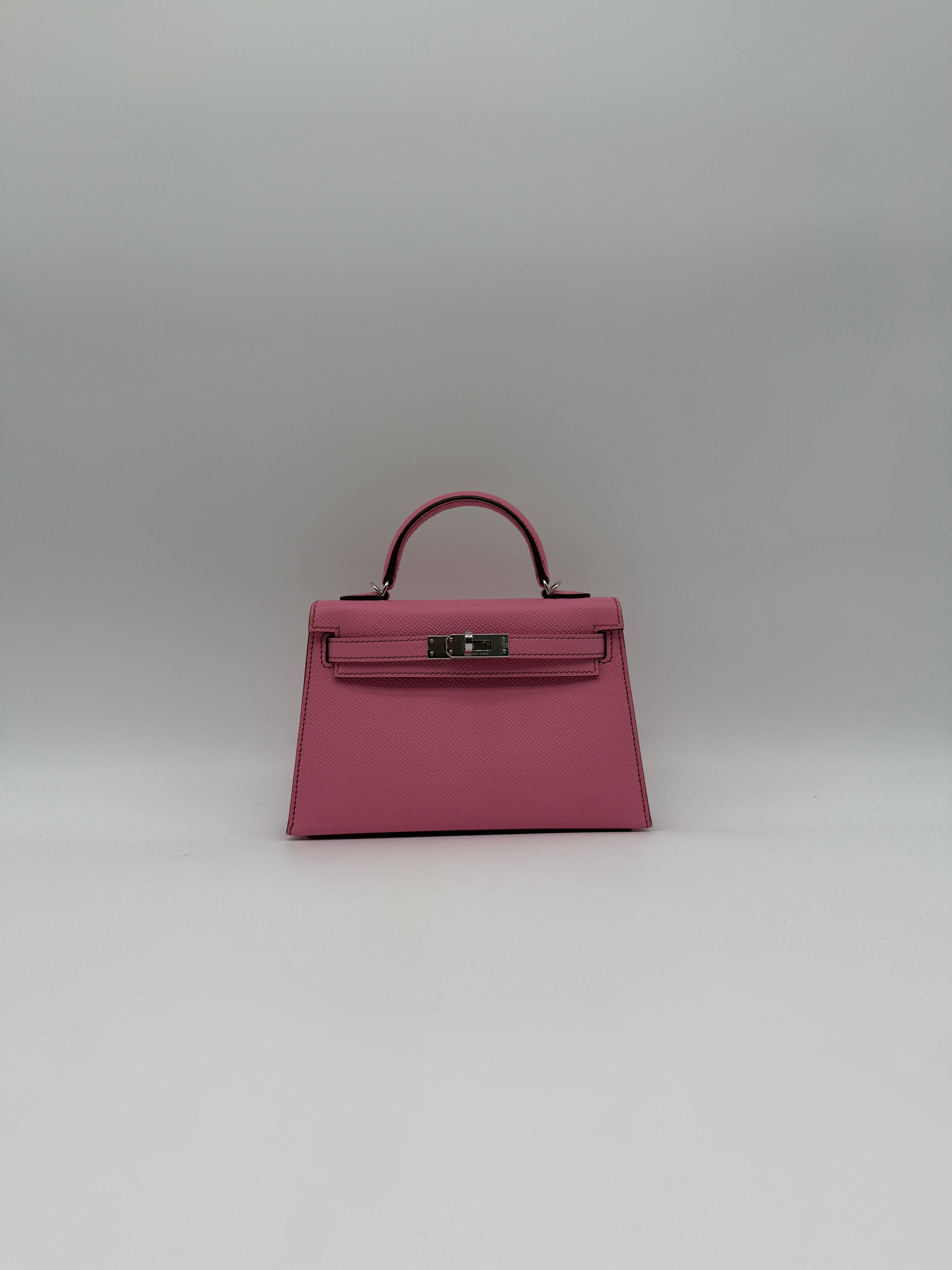 Hermès Hermès Mini Kelly Bubblegum Epsom Palladium Hardware