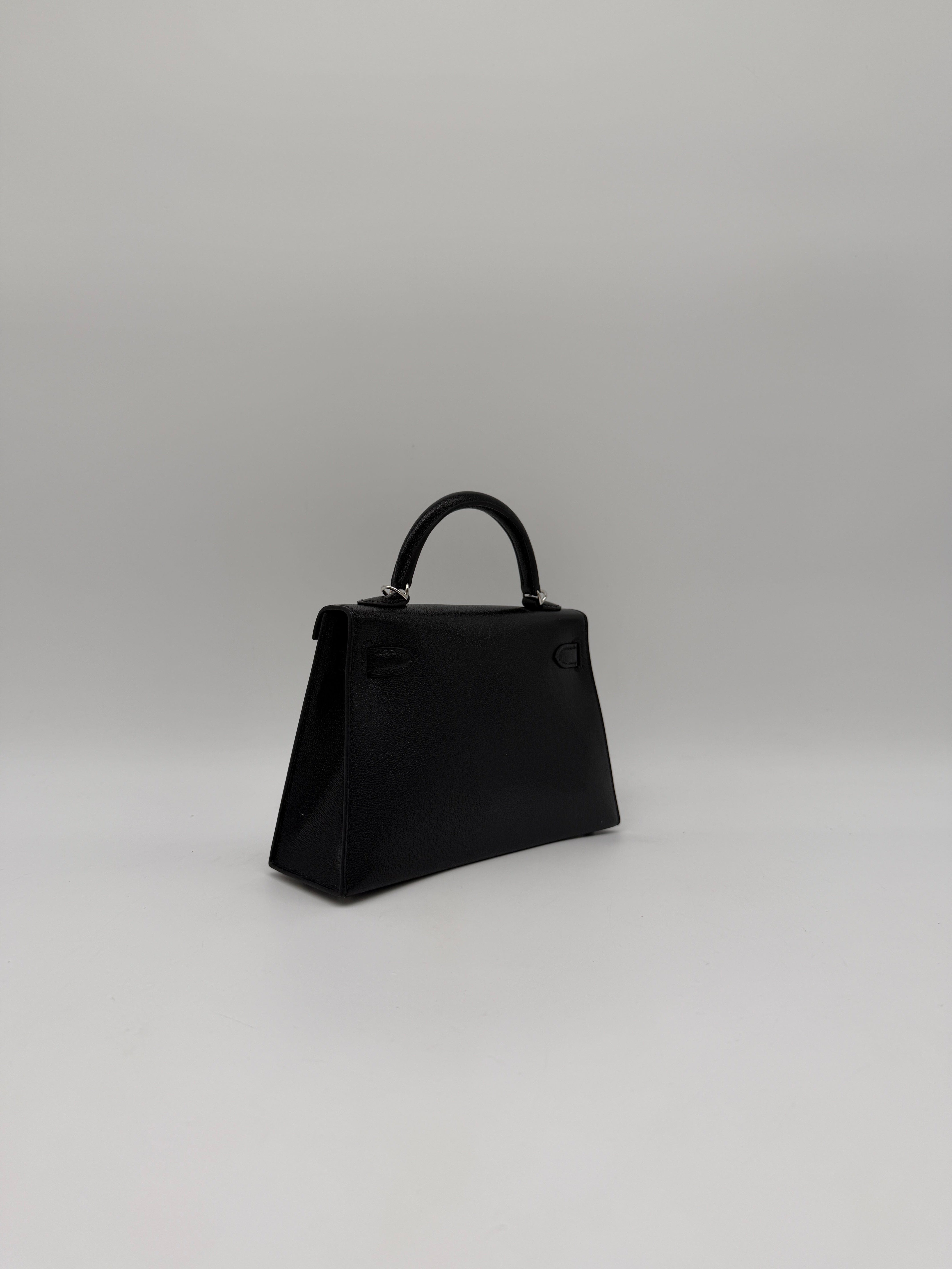 Hermès Hermès Mini Kelly Clou de coeur Black Chevre Palladium Hardware