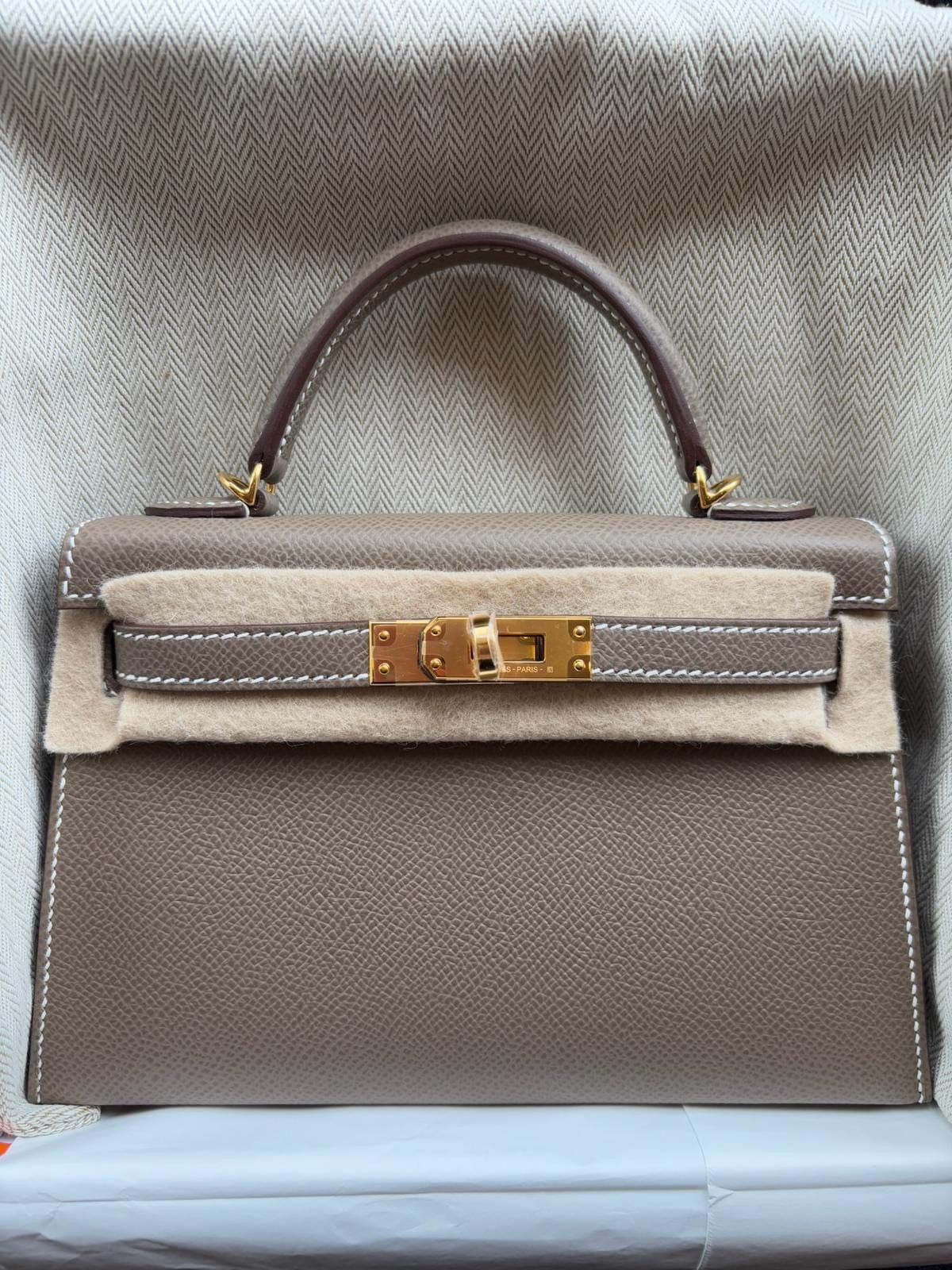 Hermès Hermes Mini Kelly Etoupe GHW K stamp ALTC0133