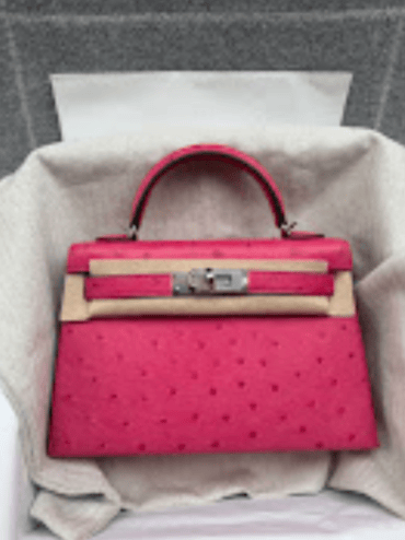 Hermes Hermes Mini Kelly rose tyrien phw D Ostrich ALTC0736