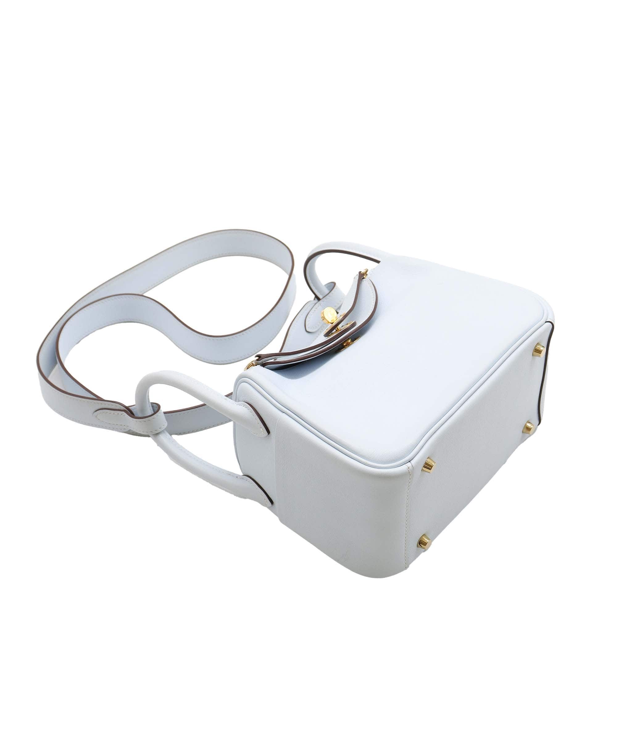 Hermès Hermes Mini Lindy Blue Brume Swift GHW #Z SKC1935