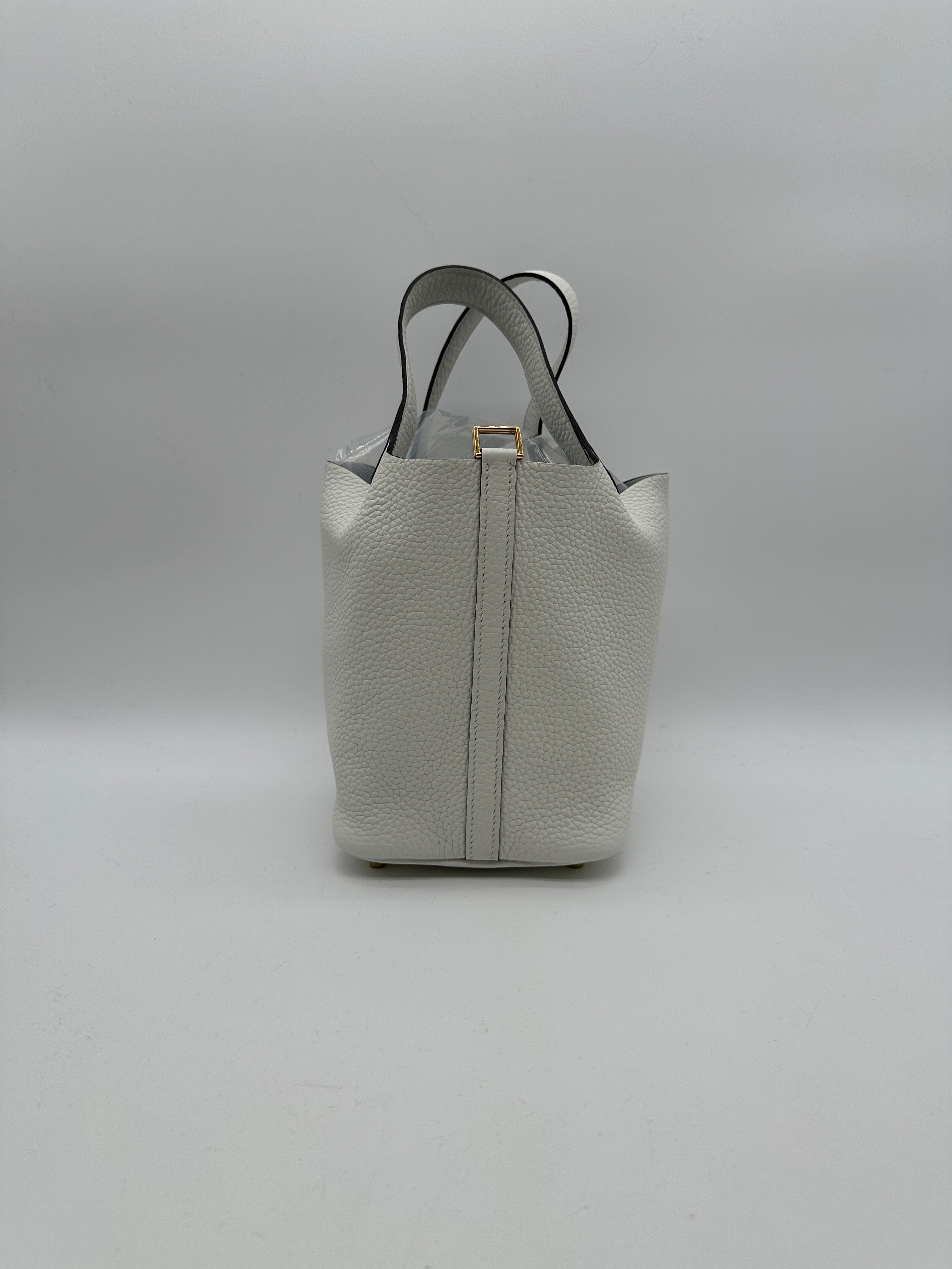 Hermès Hermès Picotin 18 New White Tourillion Clemence Gold Hardware