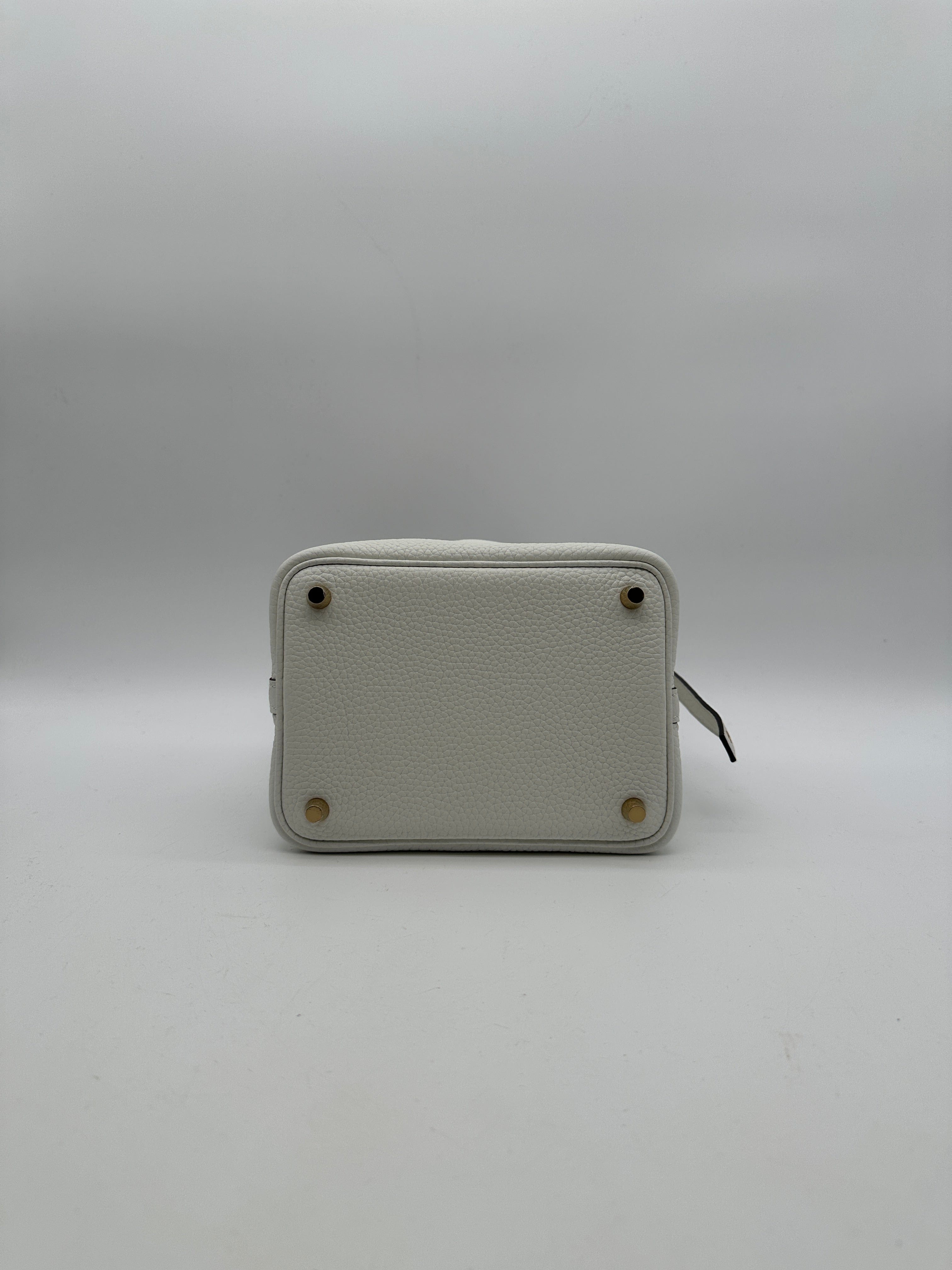 Hermès Hermès Picotin 18 New White Tourillion Clemence Gold Hardware