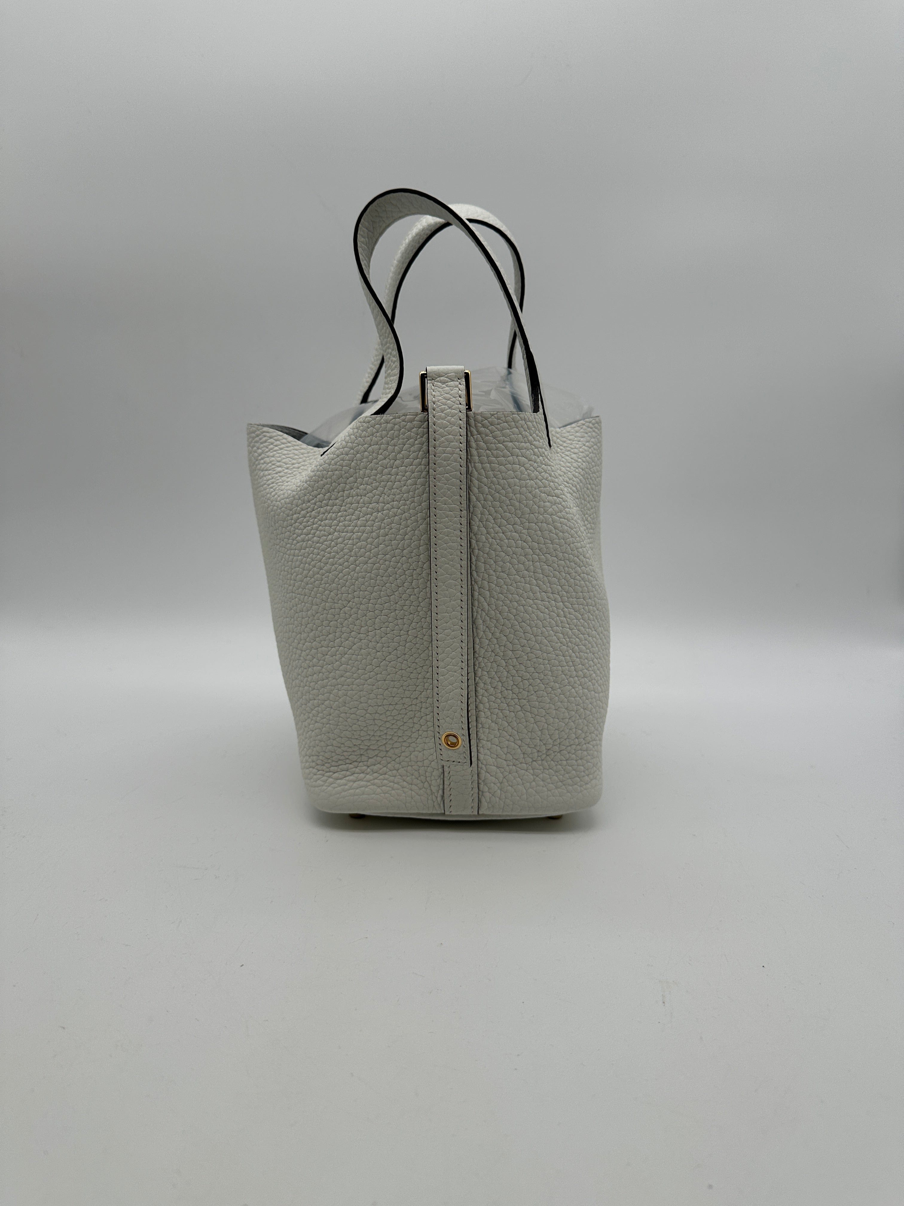 Hermès Hermès Picotin 18 New White Tourillion Clemence Gold Hardware