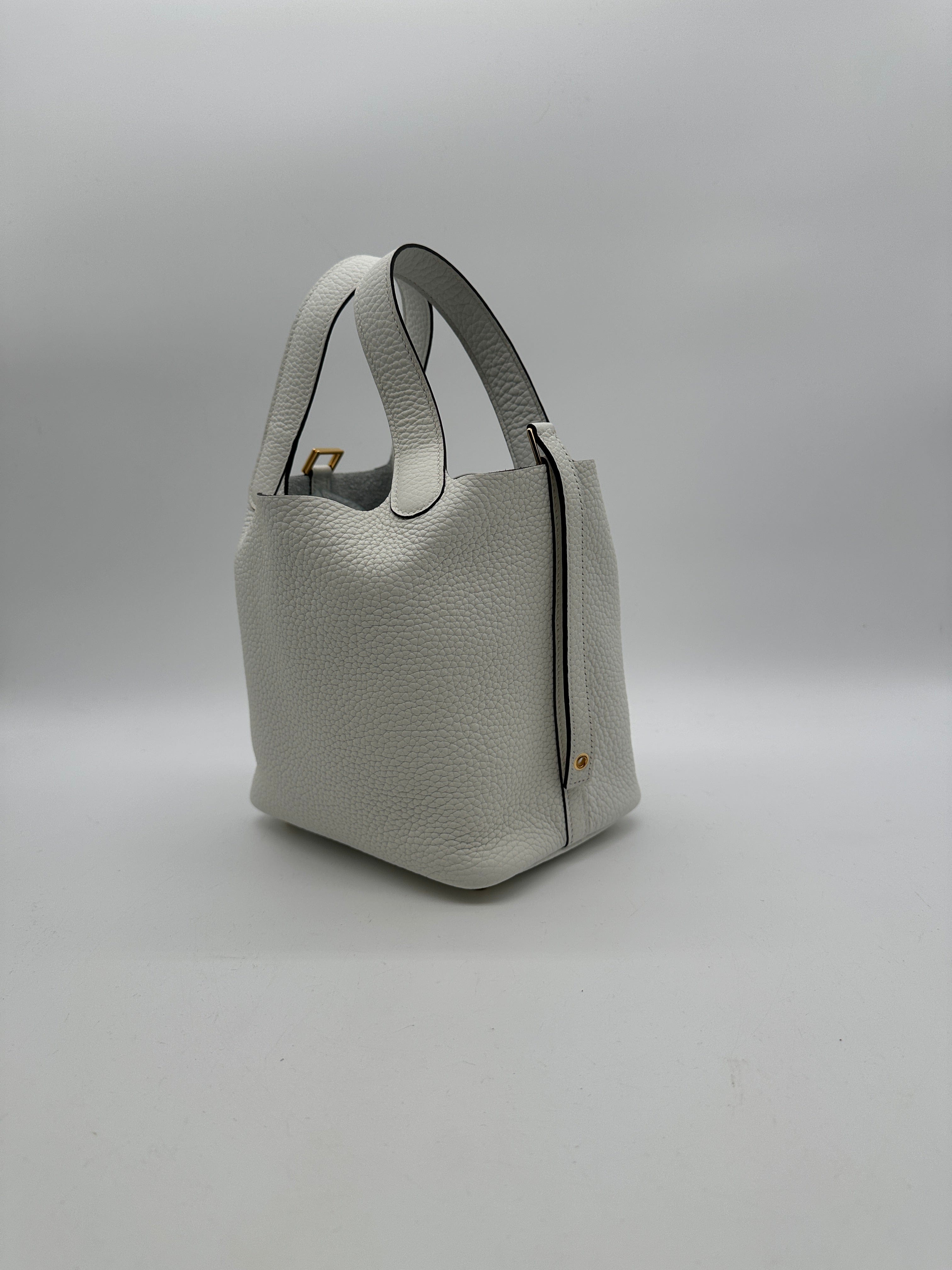 Hermès Hermès Picotin 18 New White Tourillion Clemence Gold Hardware