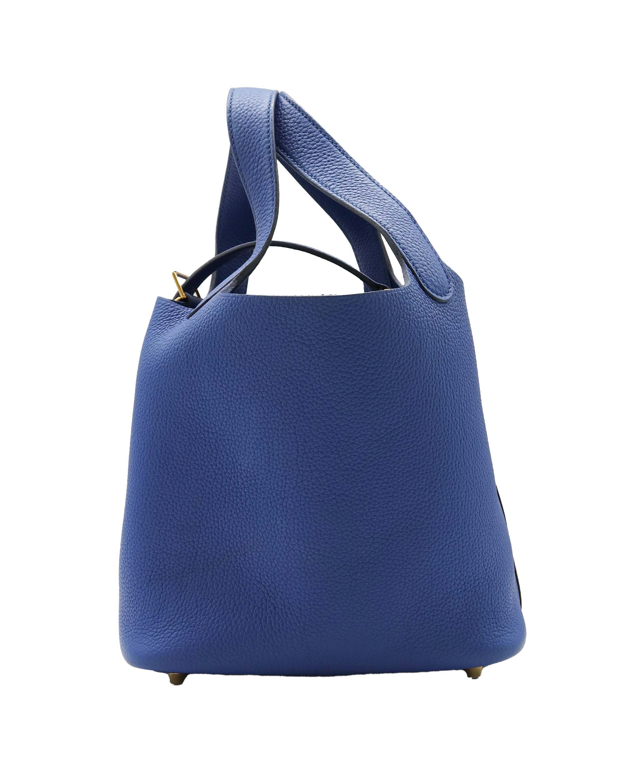 Hermès Hermes Picotin Lock 18 Blue France Clemence GHW #Z SKC1884