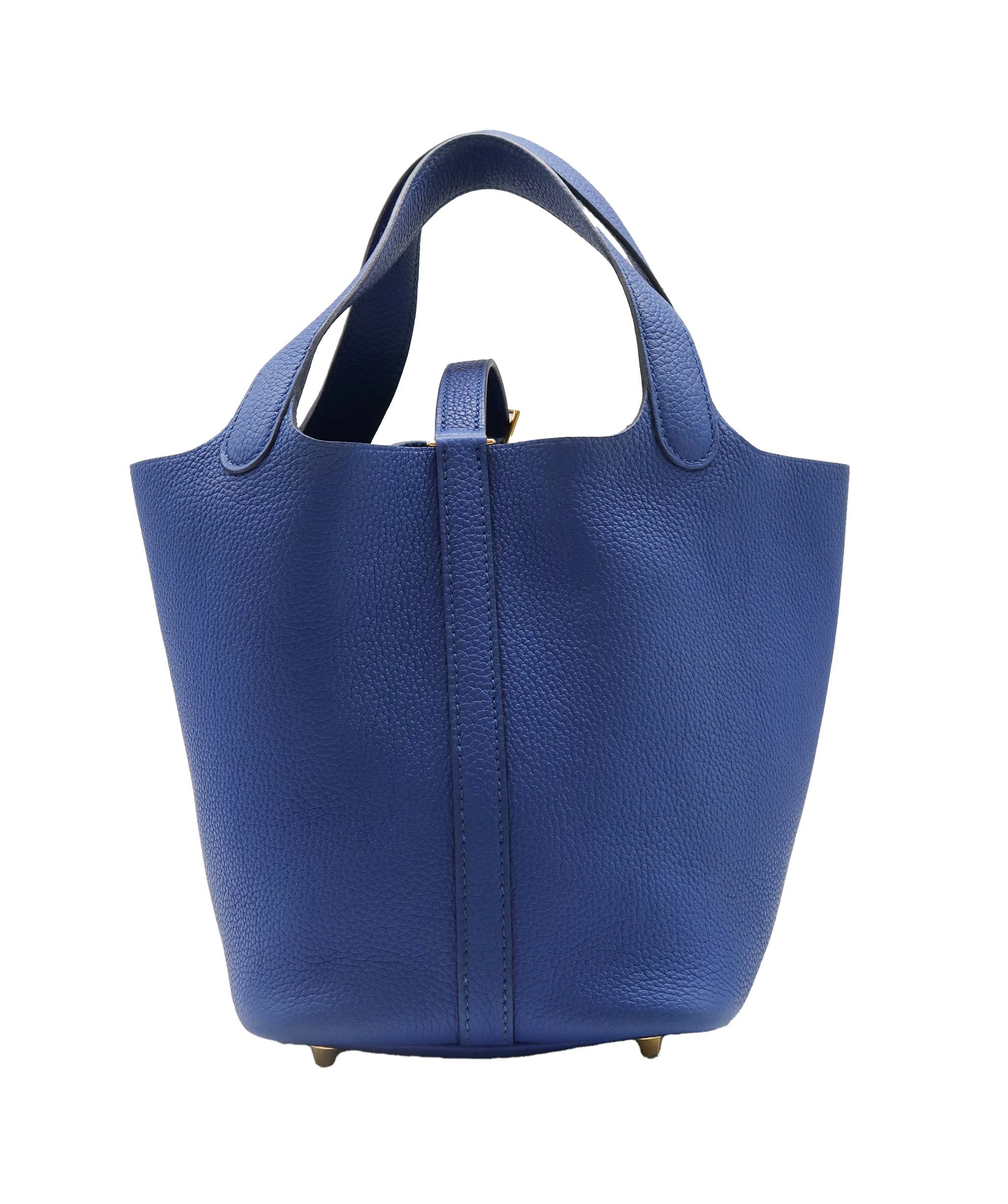 Hermès Hermes Picotin Lock 18 Blue France Clemence GHW #Z SKC1884