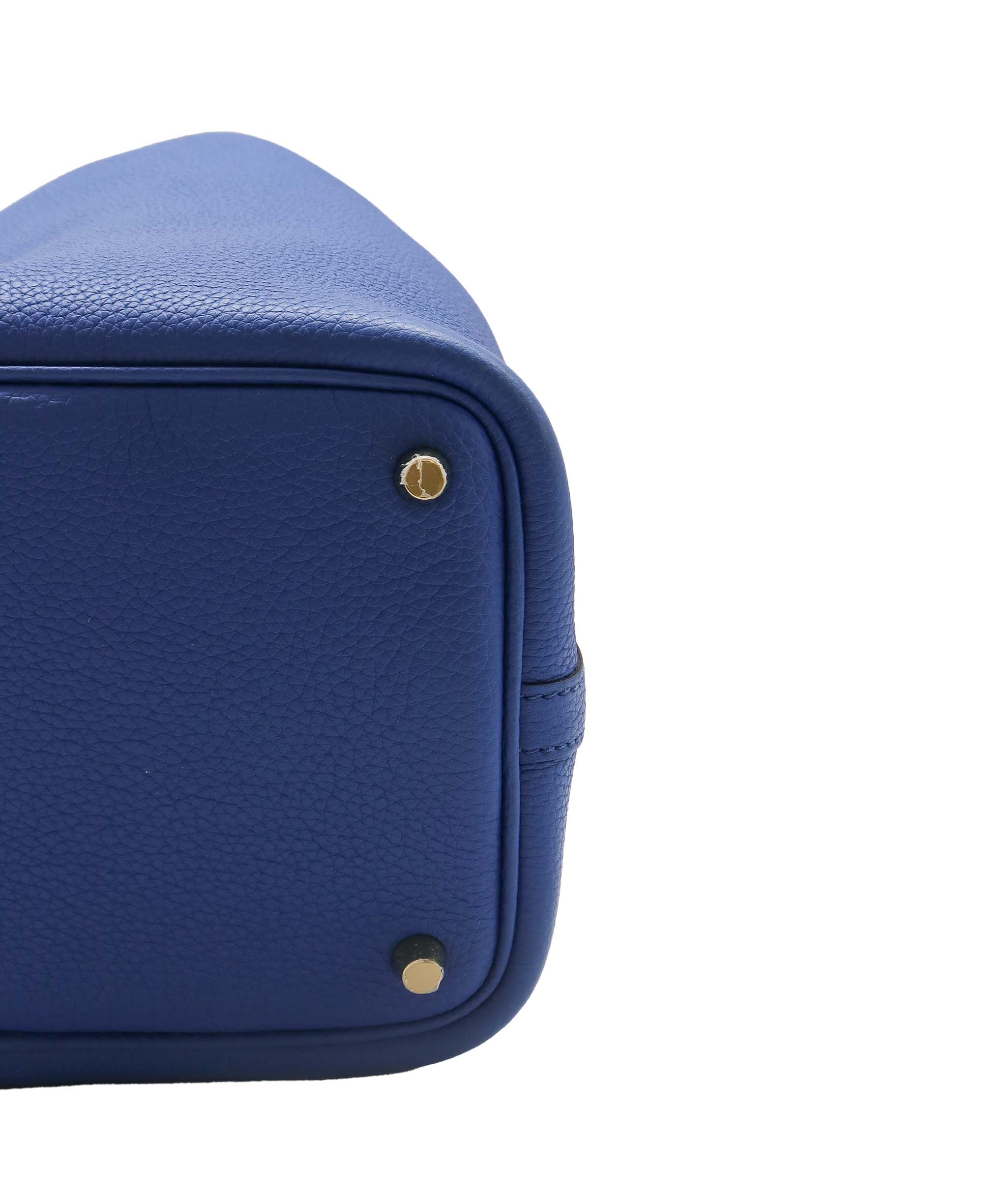 Hermès Hermes Picotin Lock 18 Blue France Clemence GHW #Z SKC1884