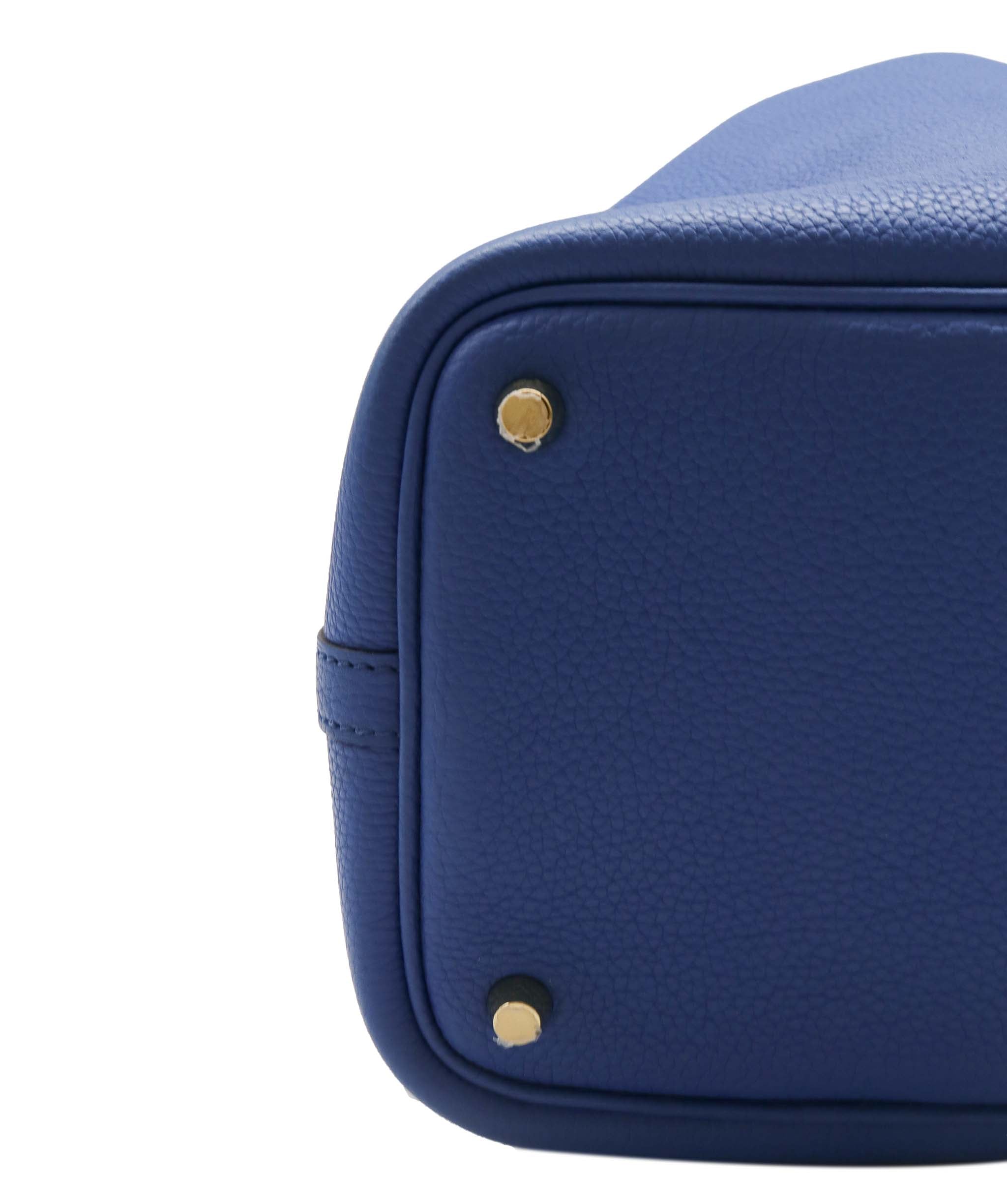 Hermès Hermes Picotin Lock 18 Blue France Clemence GHW #Z SKC1884