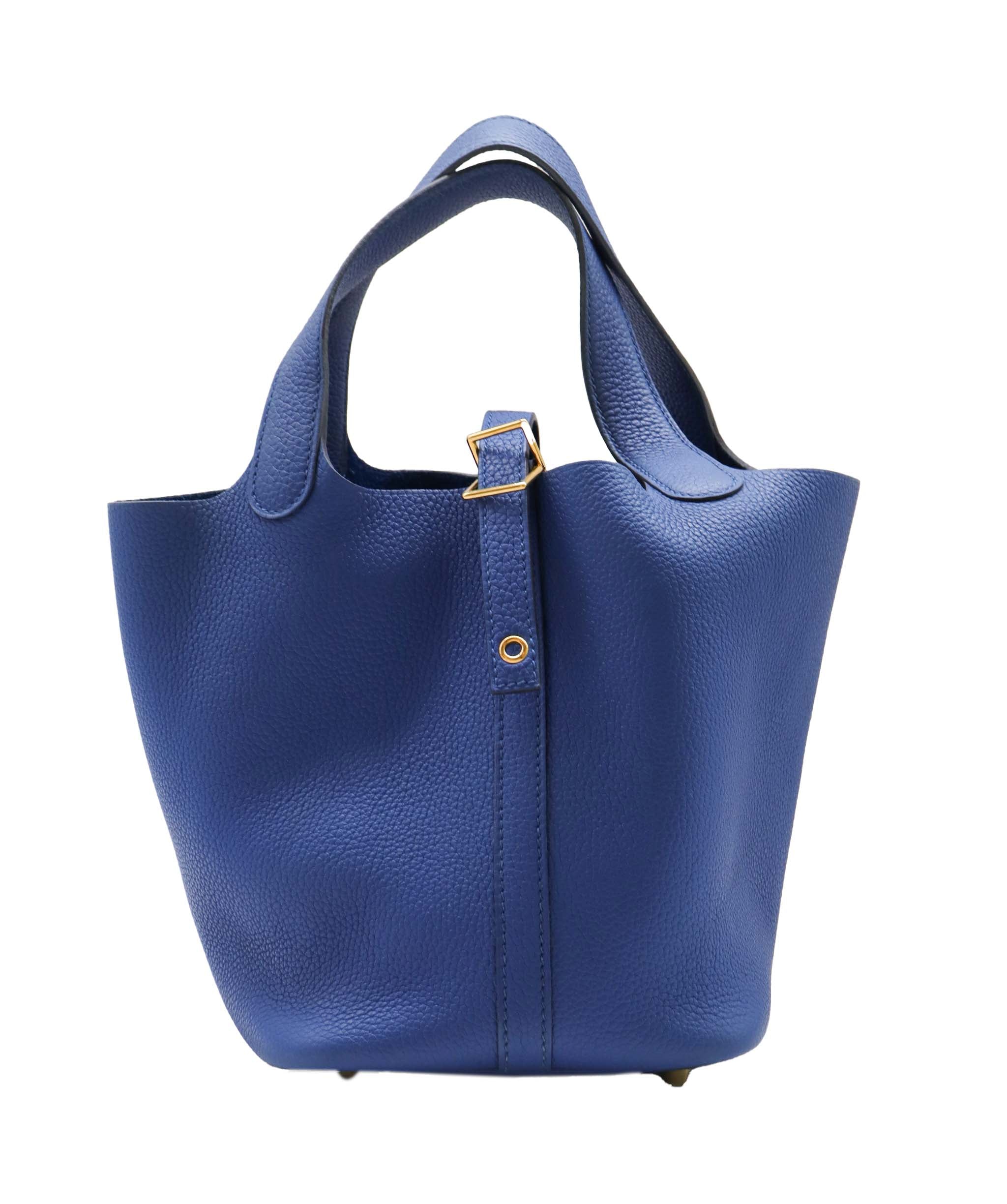 Hermès Hermes Picotin Lock 18 Blue France Clemence GHW #Z SKC1884