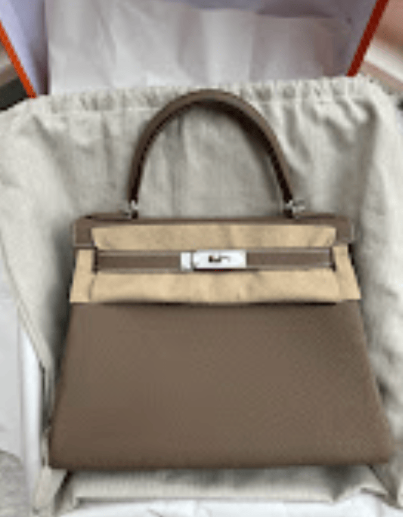Hermès Hermes Preloved Kelly 28 Etoupe PHW Z Togo ALTC0627