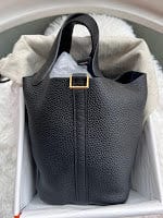 Hermès Hermes Preloved Picotin 18 Black GHW Stamp Z ALTC0135