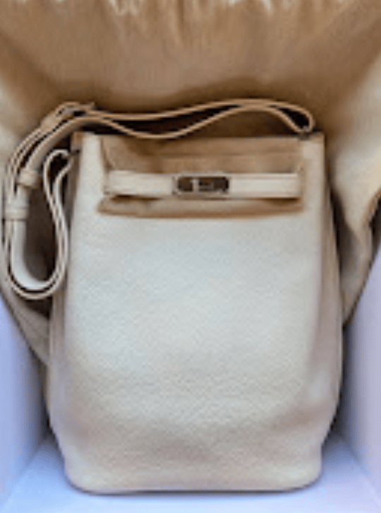 Hermes Hermes So Kelly 22 Blanc/Crevette PHW Square Q Togo ALTC0704