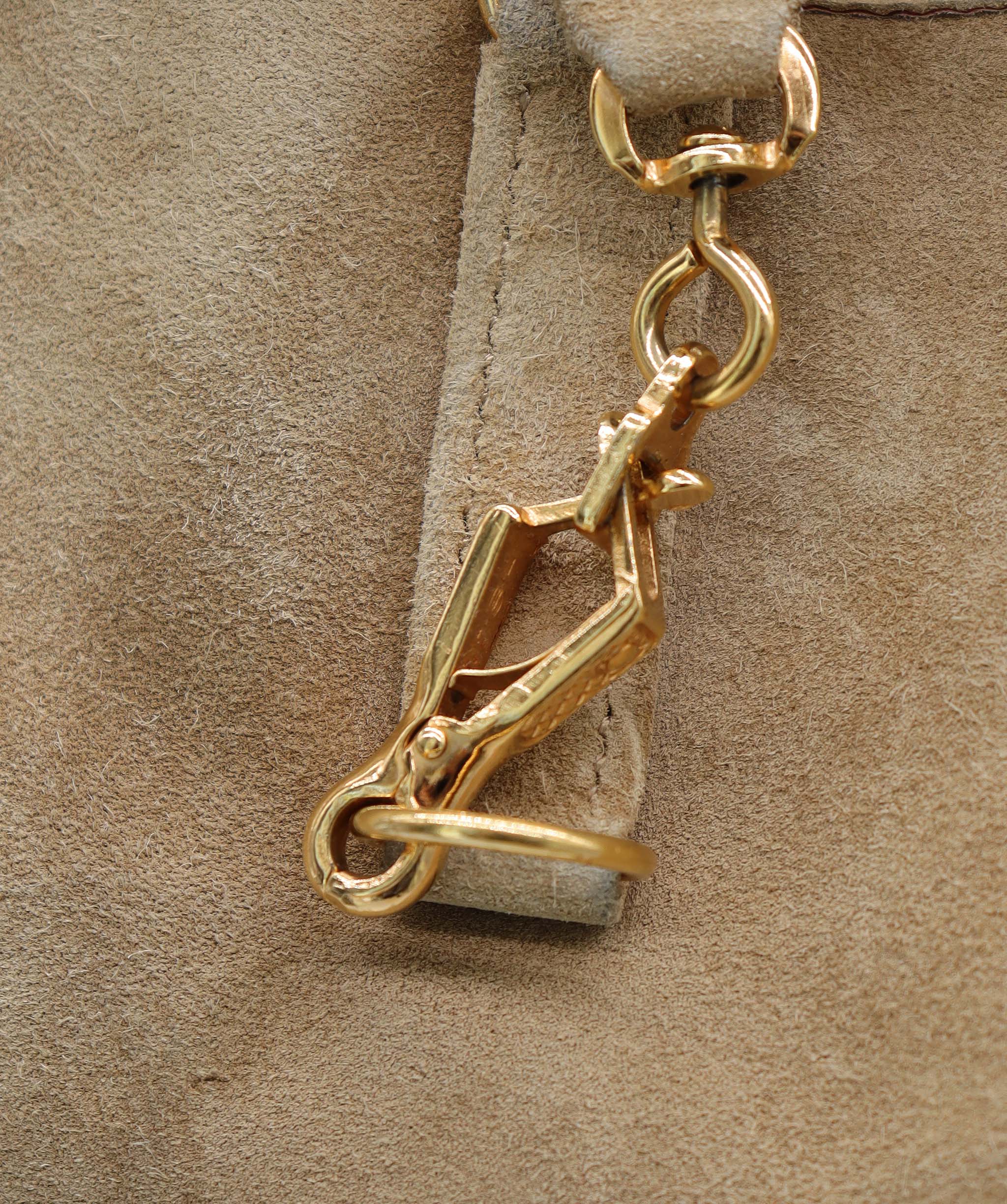 Hermes Hermes suede trim gold hardware beigesuede super rare AGC3561
