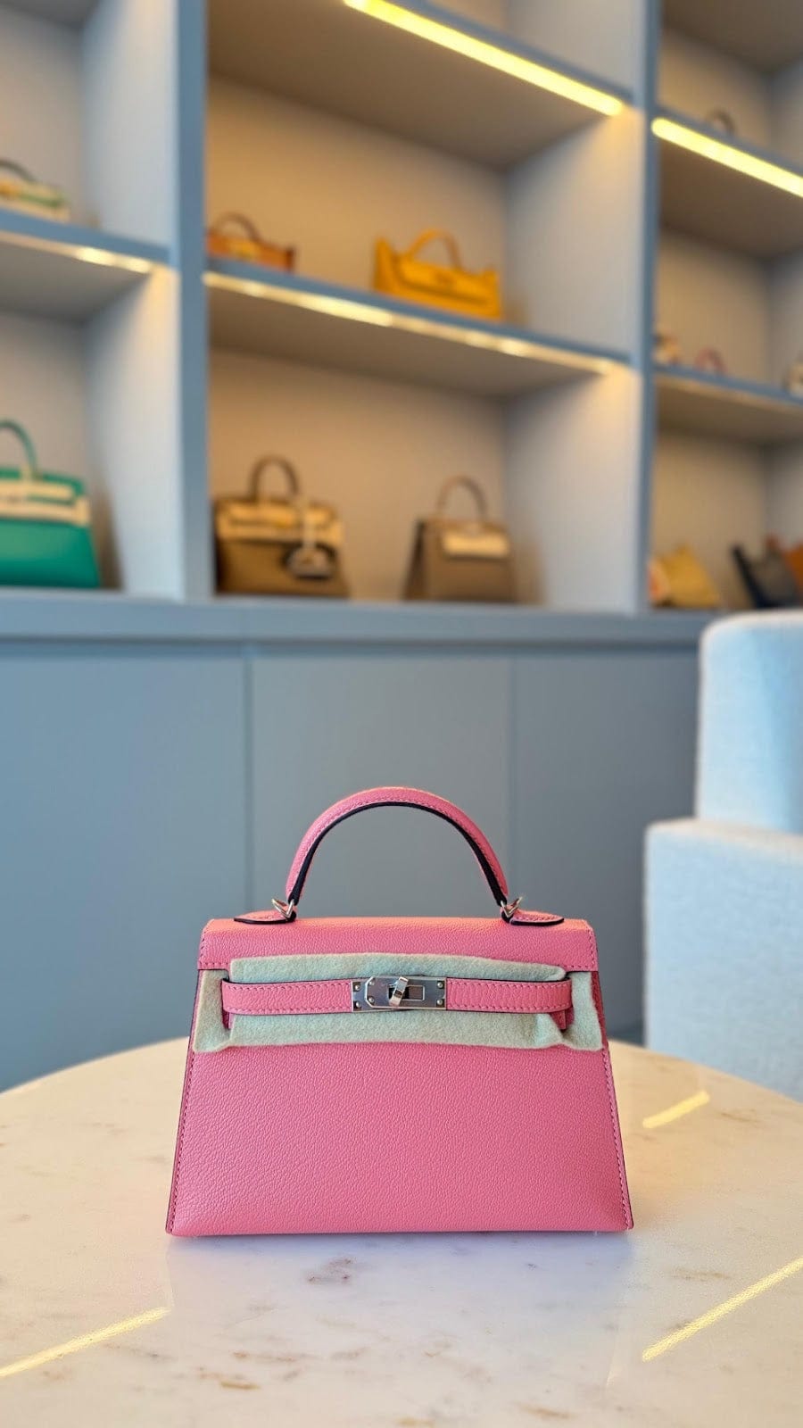 Hermès Kelly 20 Rose D'ete Chevre with Palladium Hardware AGC3193