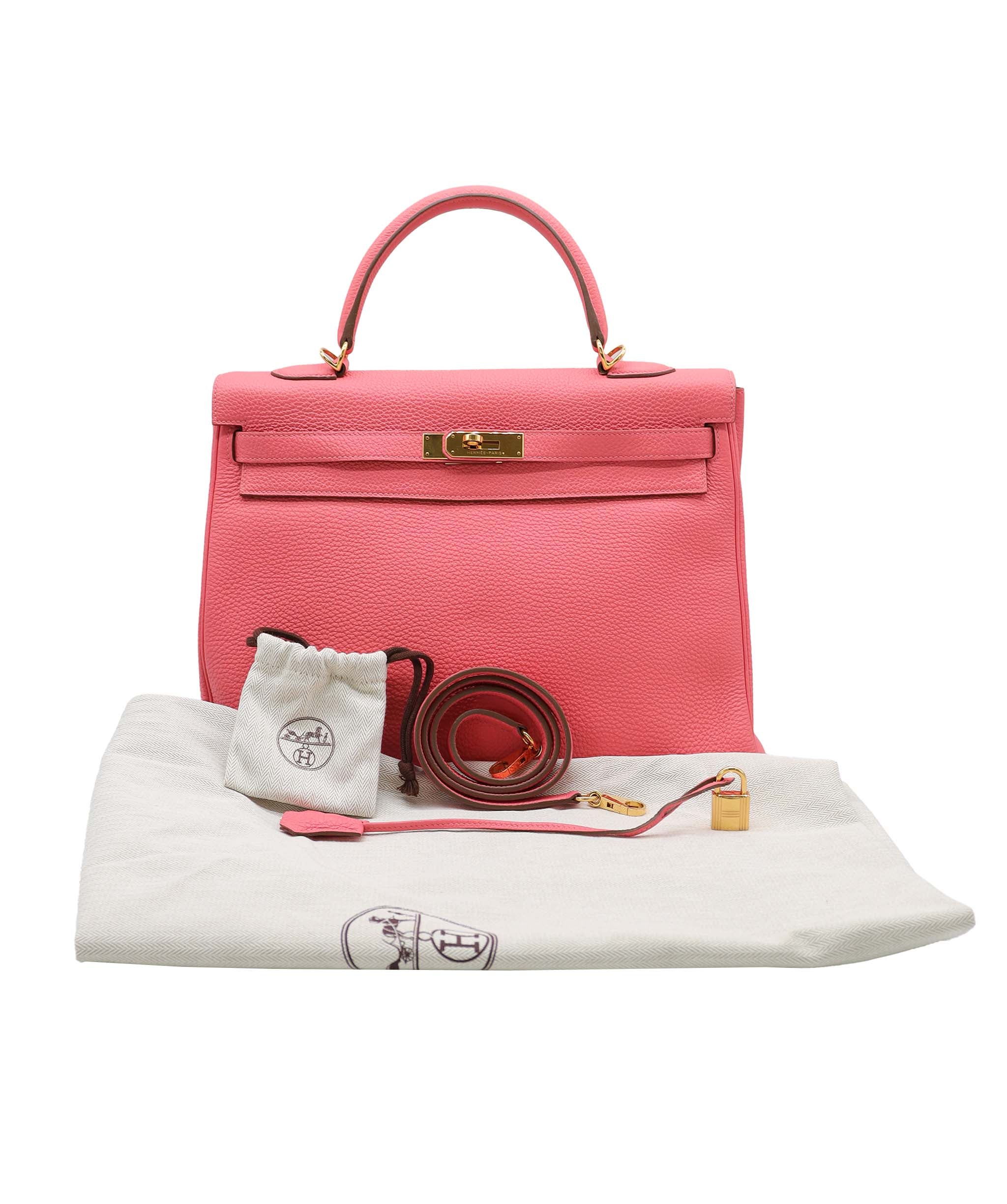 Hermès Kelly 35 rose azalee togo GHW DXBV0540
