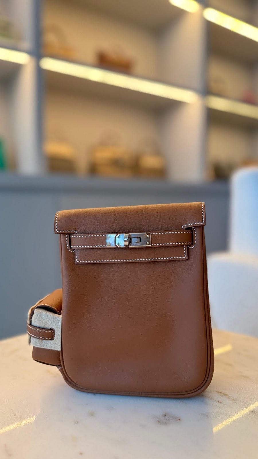 Hermès Kelly Jump 22 Gold Swift with Palladium Hardware AGC3215