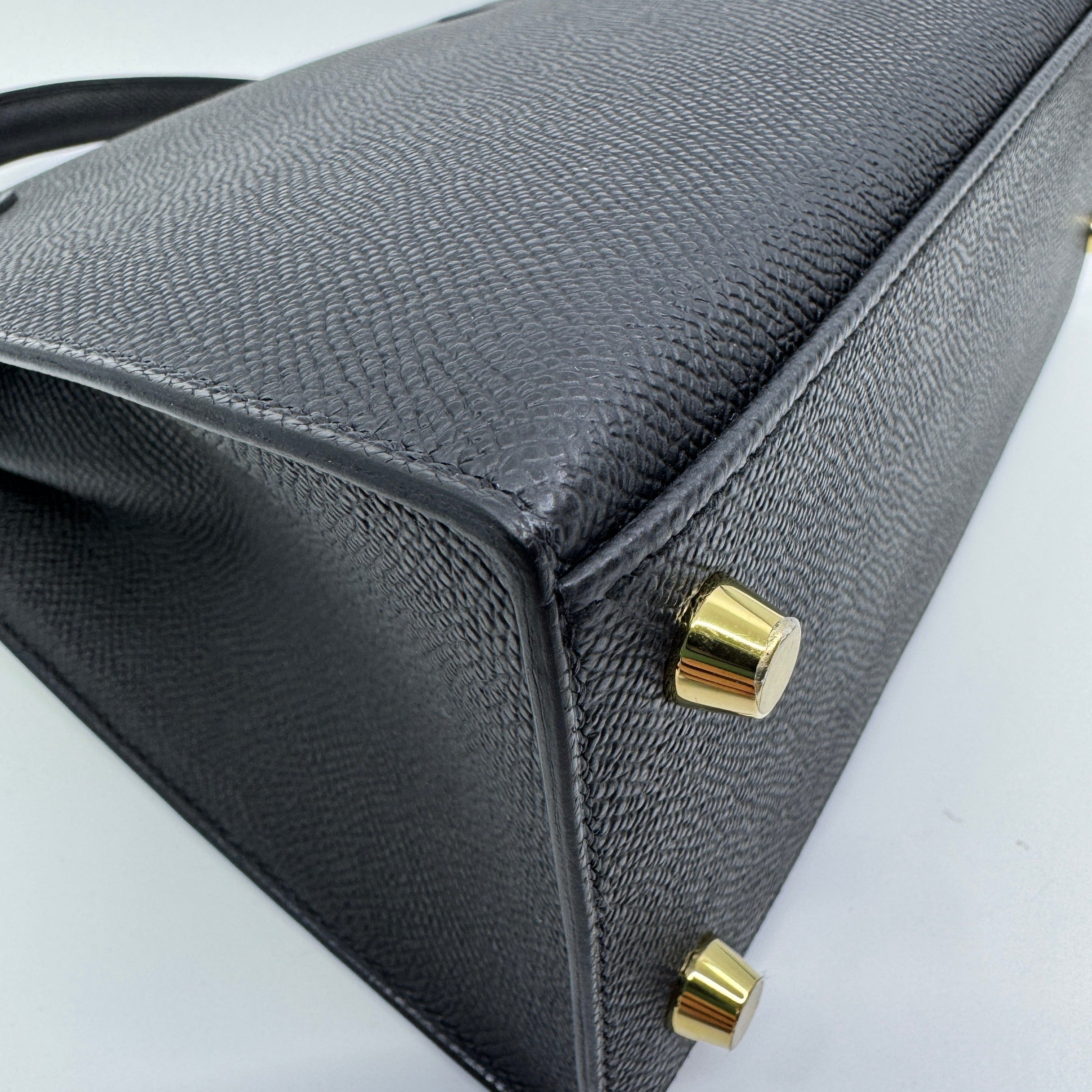 Hermès Kelly25 Black Epsom GHW K B-325910