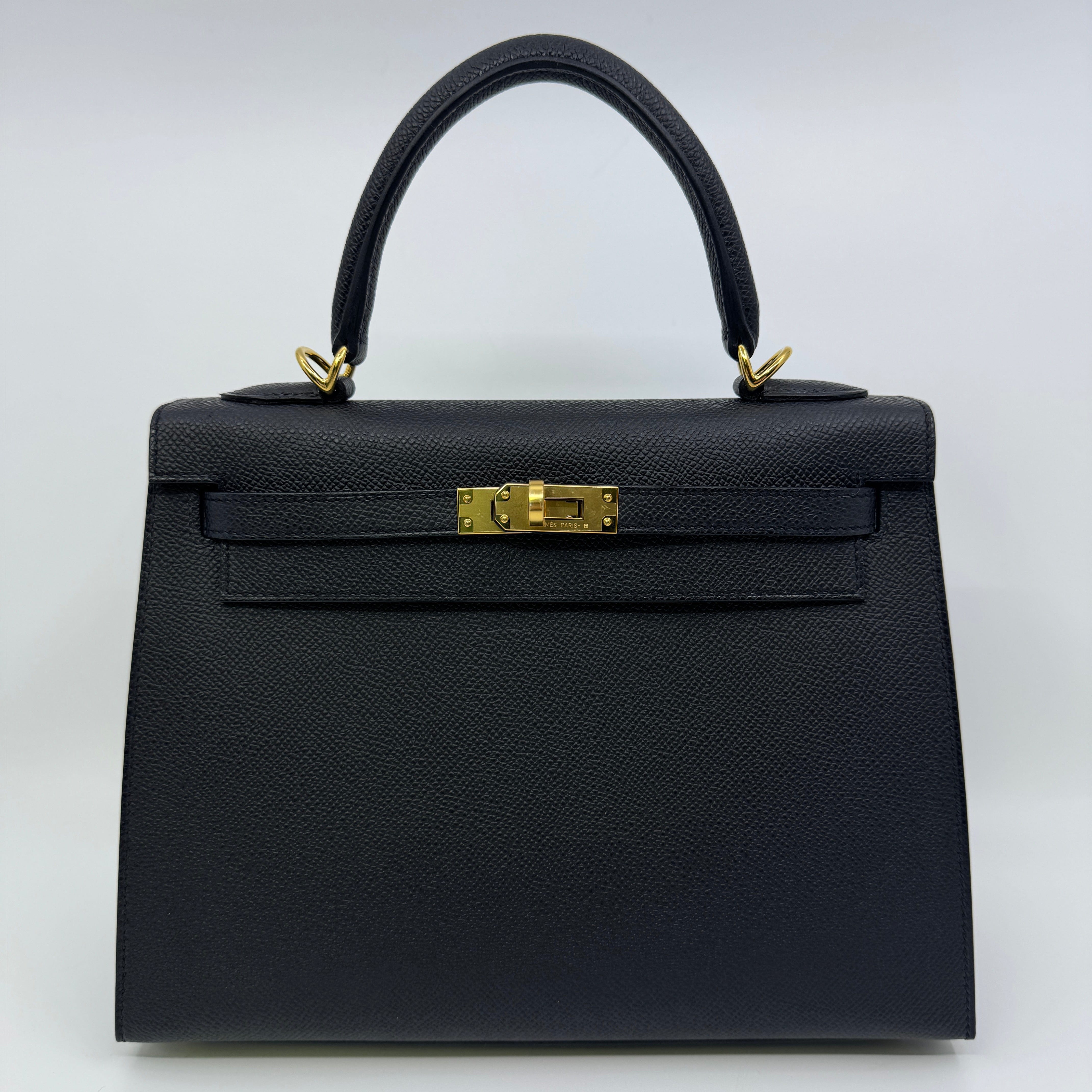 Hermès Kelly25 Black Epsom GHW K B-325910